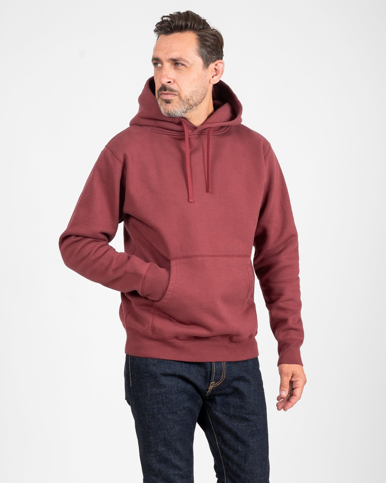14oz Ultra Heavyweight Loopwheel Cotton Hoodie - Burgundy