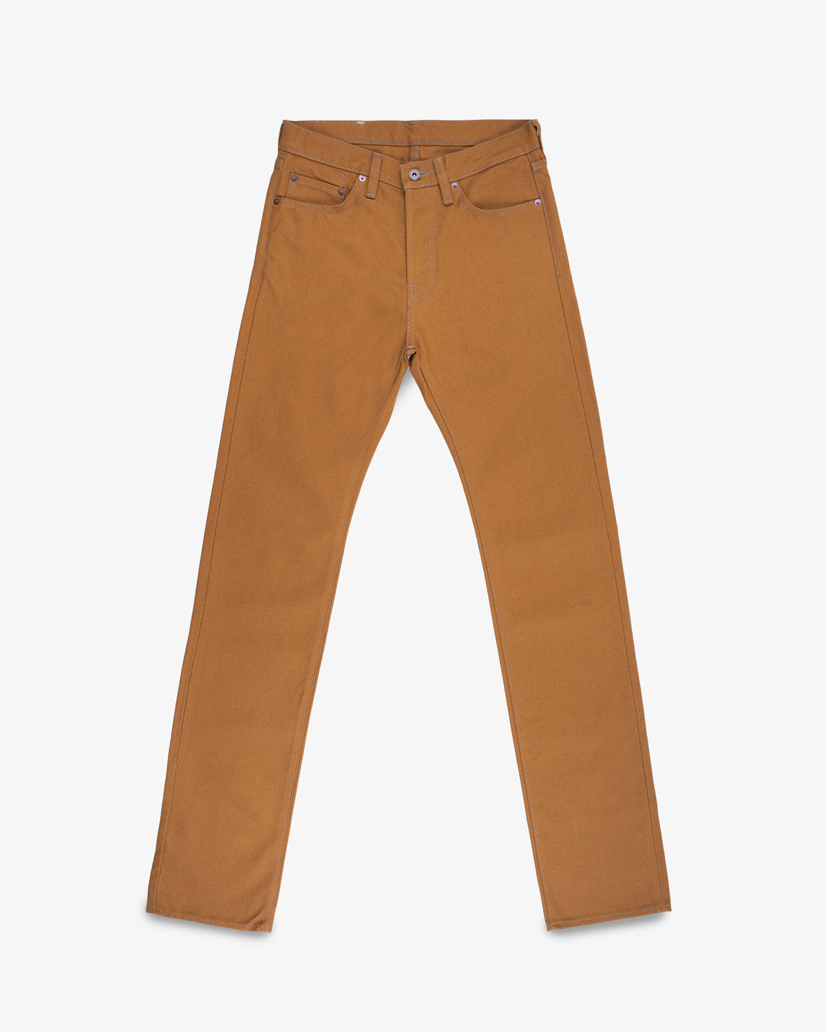 Iron Heart 17oz Duck Slim Straight Cut Jeans - Brown