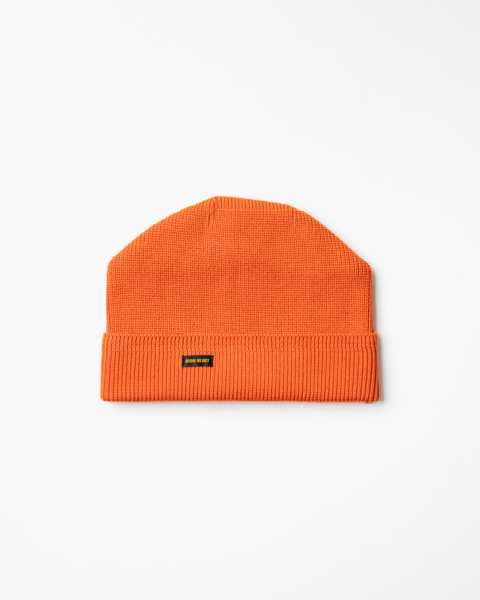 100% Cotton Ribbed Beanie - Orange