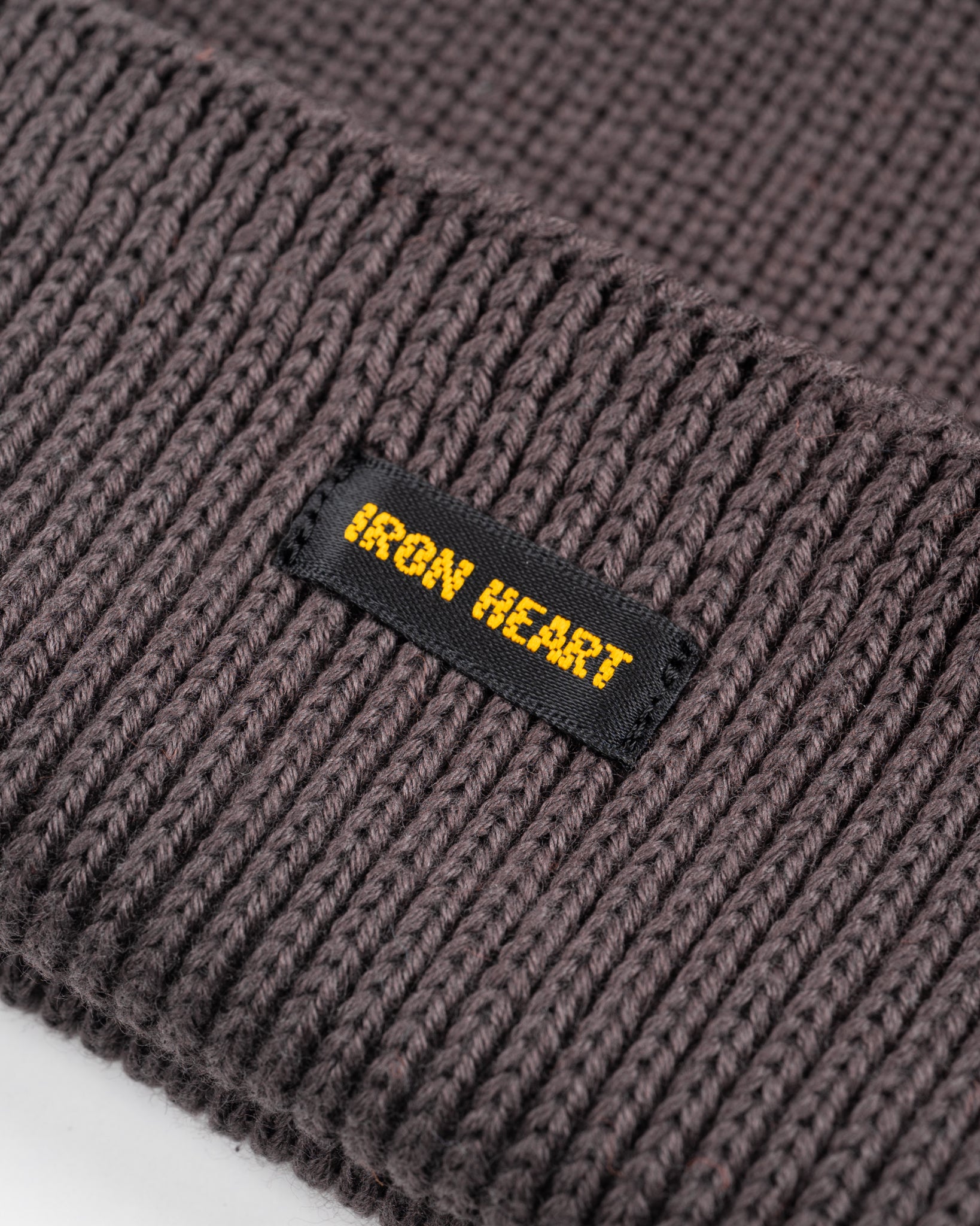 100% Cotton Ribbed Beanie - Grey