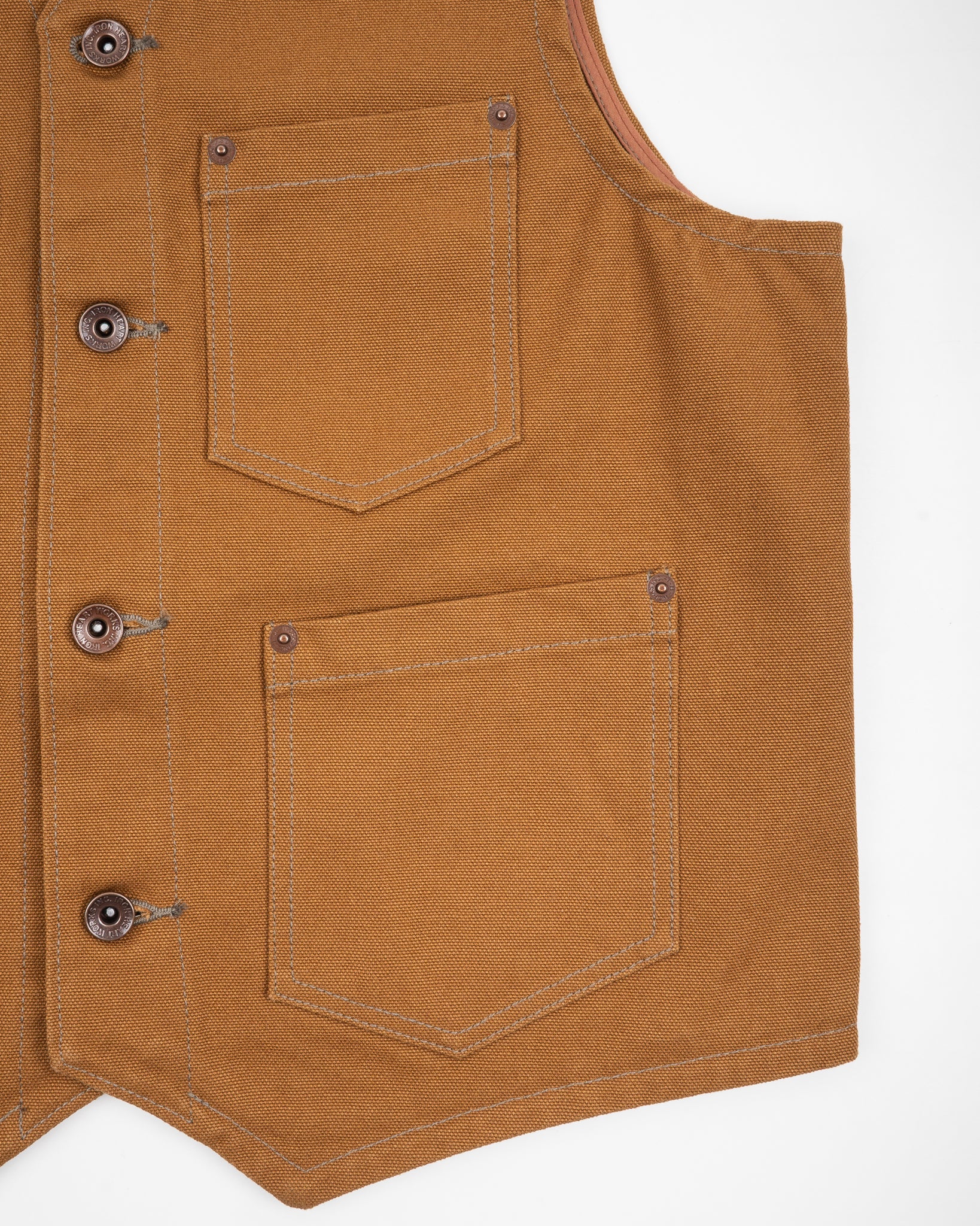 17oz Cotton Duck Work Vest - Brown – Iron Heart