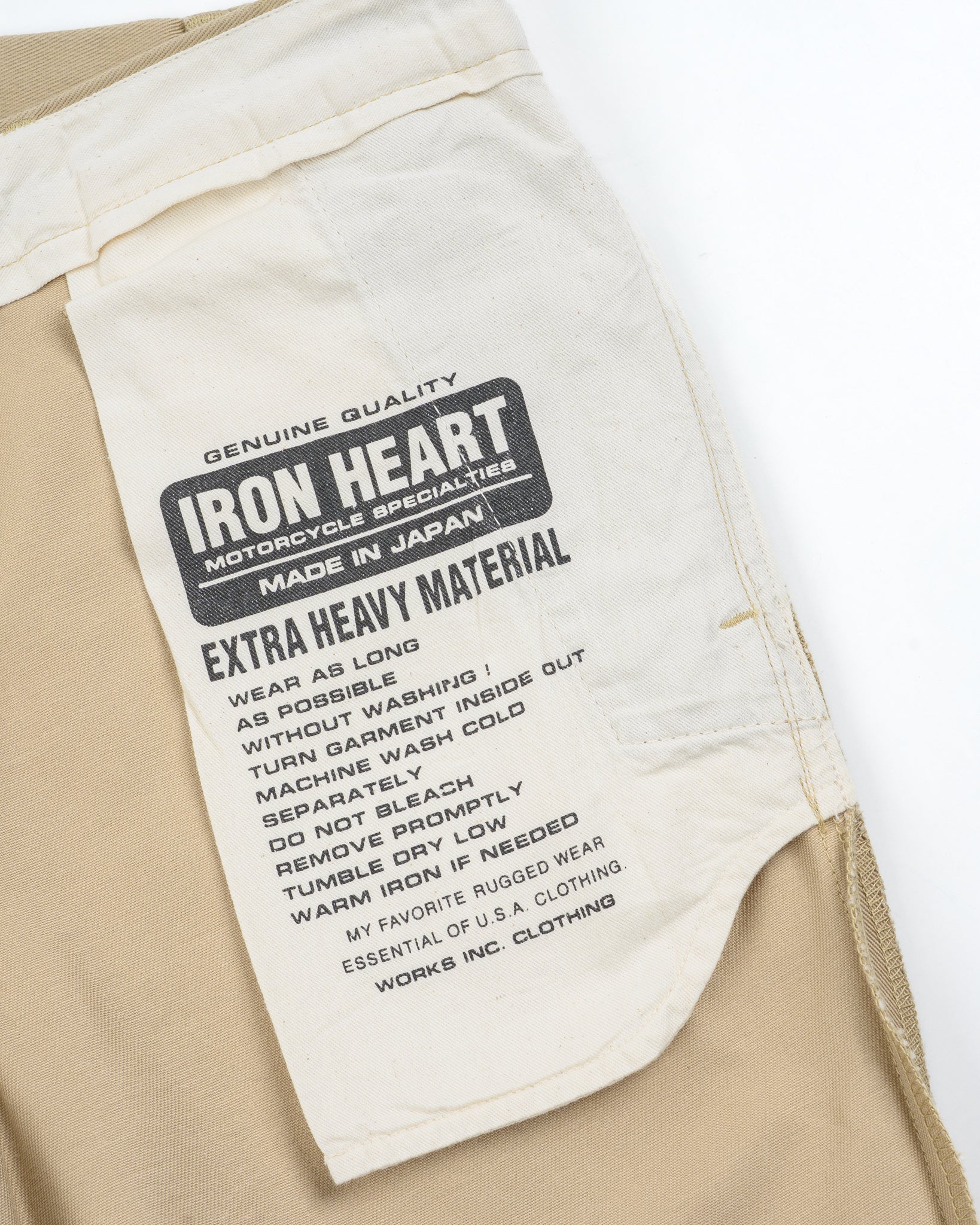Iron Heart 12oz Heavy Cotton Regular Fit Chinos - Khaki