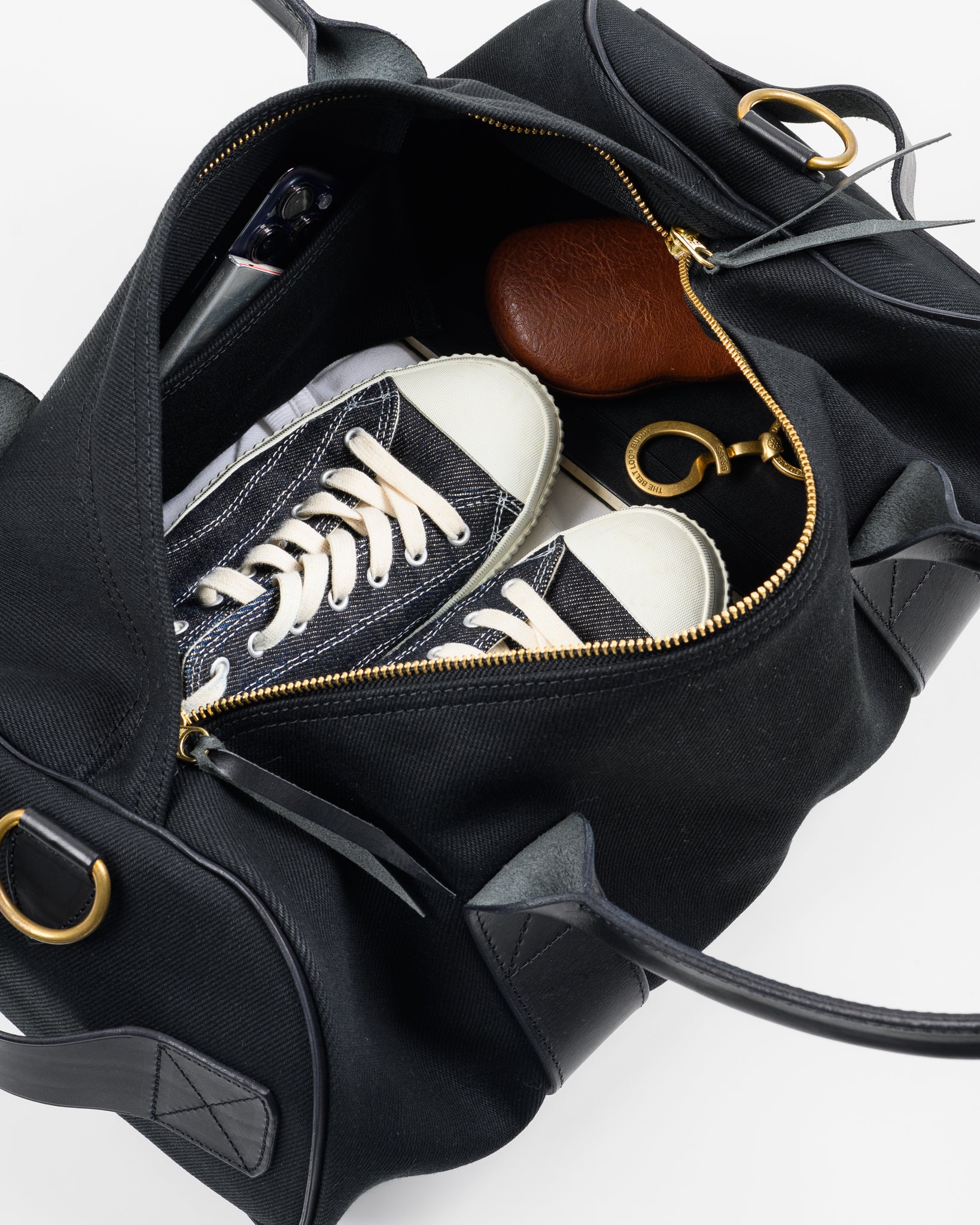 Japanese Denim and Leather Holdall – Iron Heart