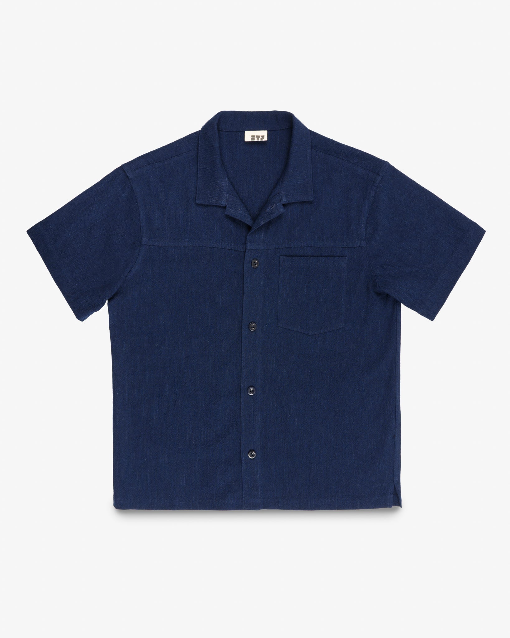 STF Japanese 8.5oz Slub Cotton Short Sleeve Shirt - Indigo