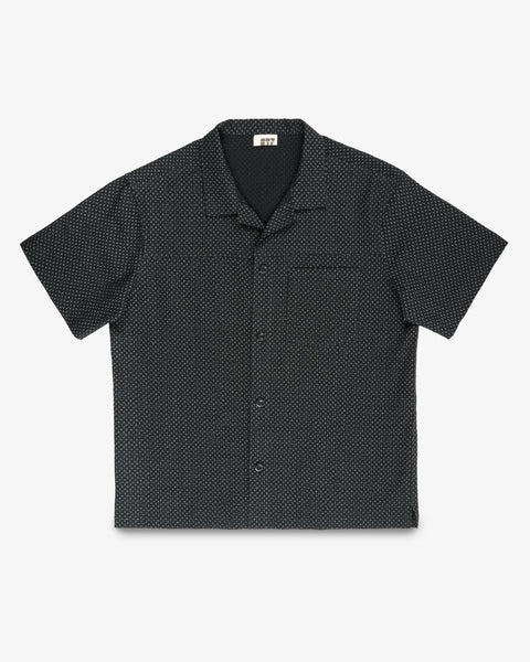 【BLACK】Seersucker shirt Short Sleeve Loop Shirt ~ Black Seersucker – 3sixteen
