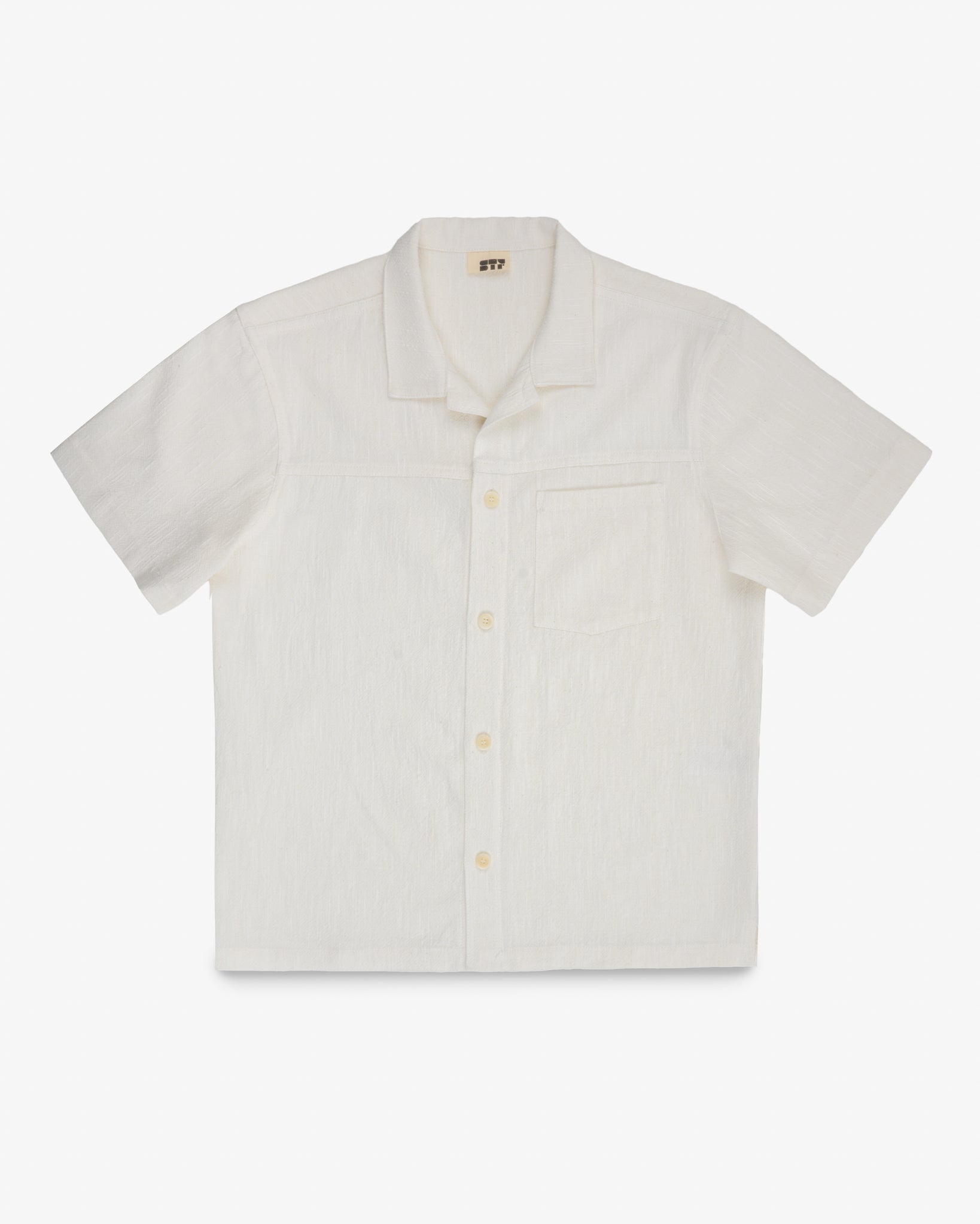 STF Japanese 8.5oz Slub Cotton Short Sleeve Shirt - Ecru
