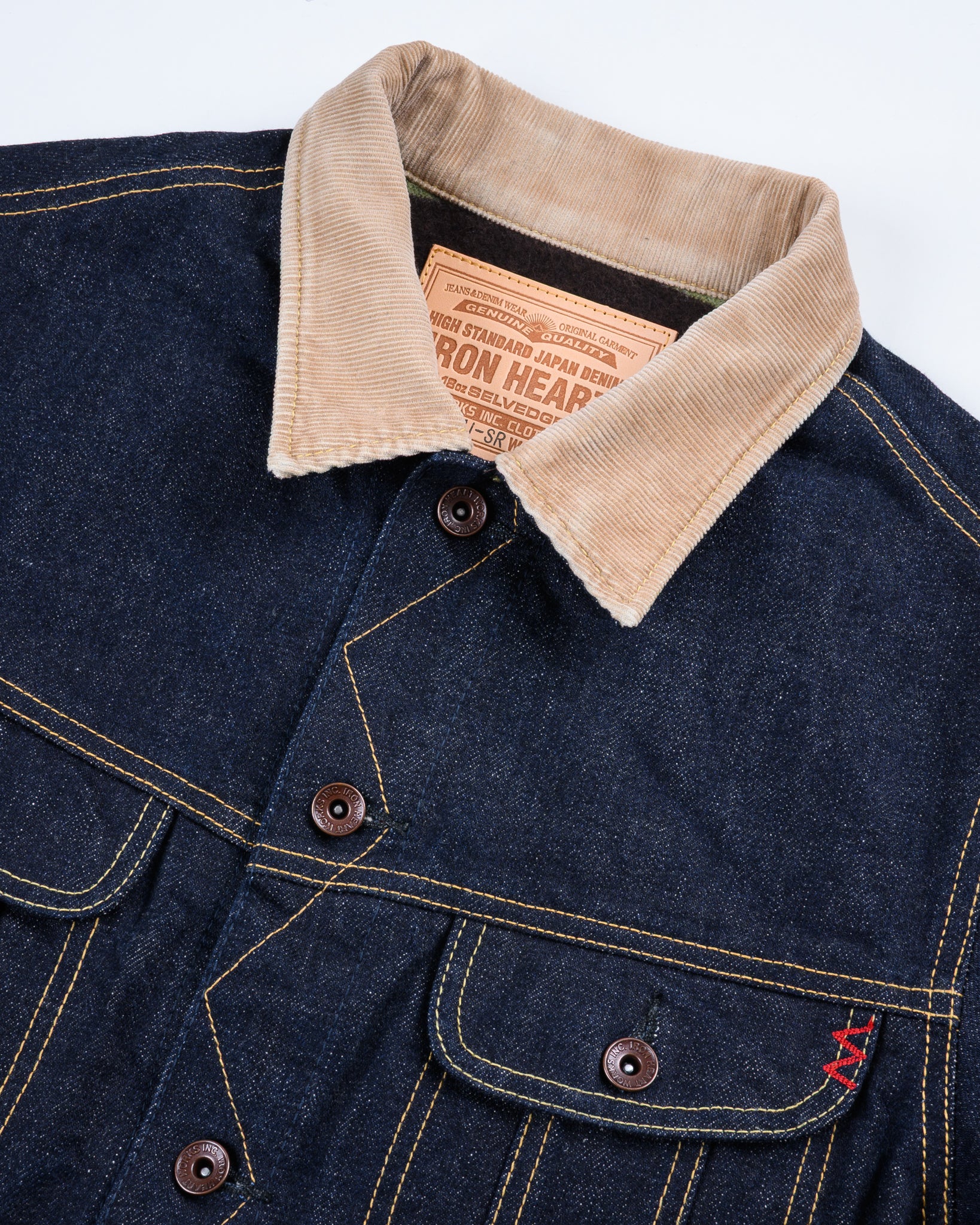 Iron Heart 18oz Japanese Selvedge Denim Stormrider Jacket Indigo