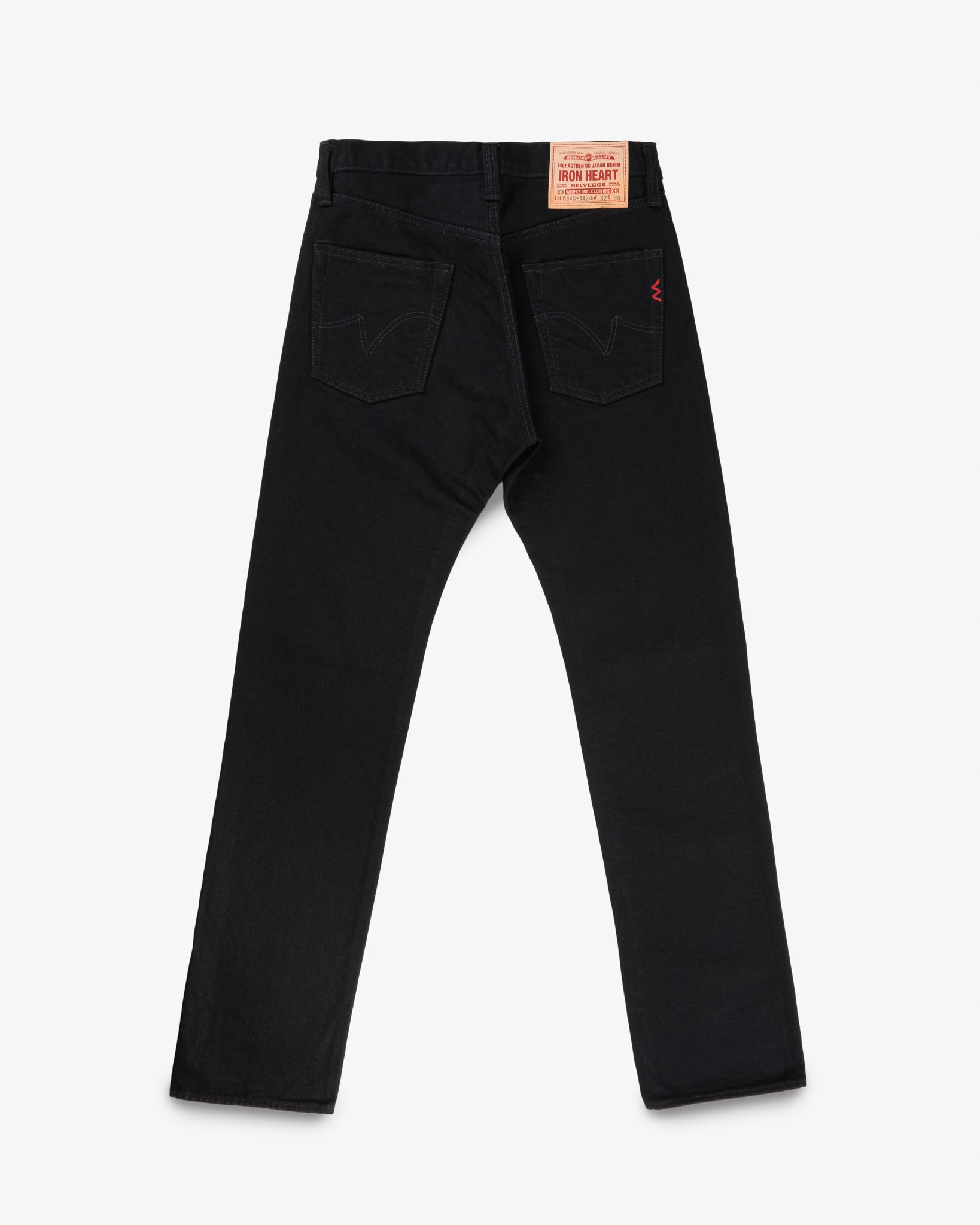 14oz Selvedge Denim Straight Cut Jeans - Black/Black – Iron Heart