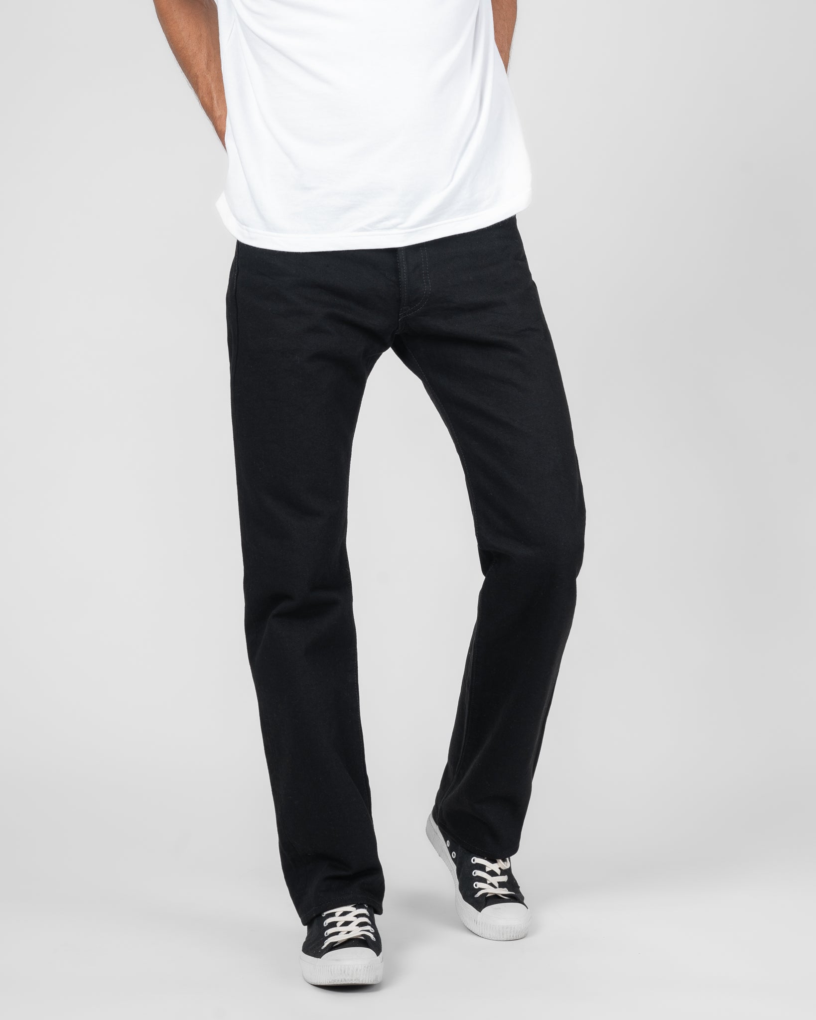 14oz Selvedge Denim Straight Cut Jeans - Black/Black
