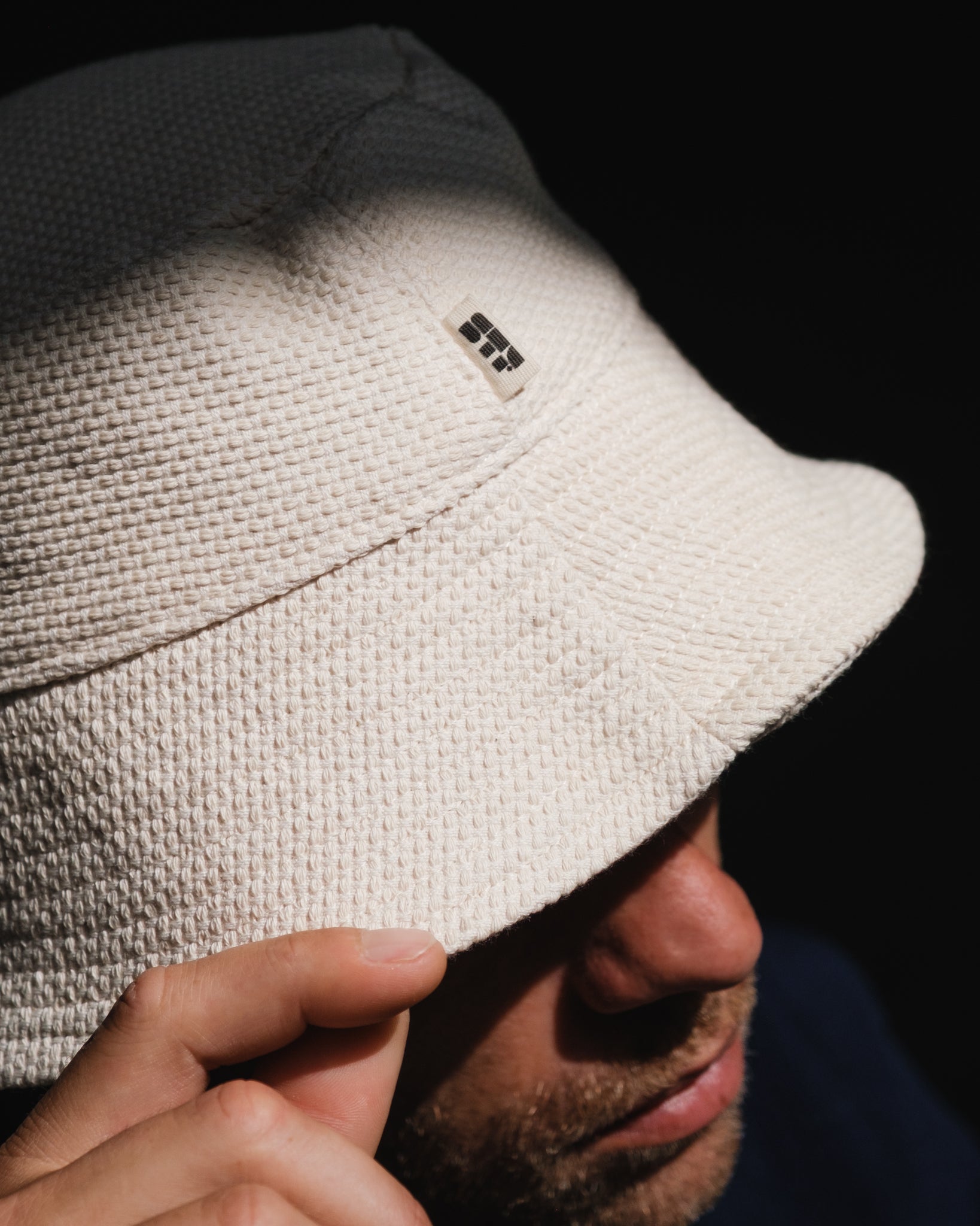 STF Japanese Sashiko Bucket Hat - Ecru