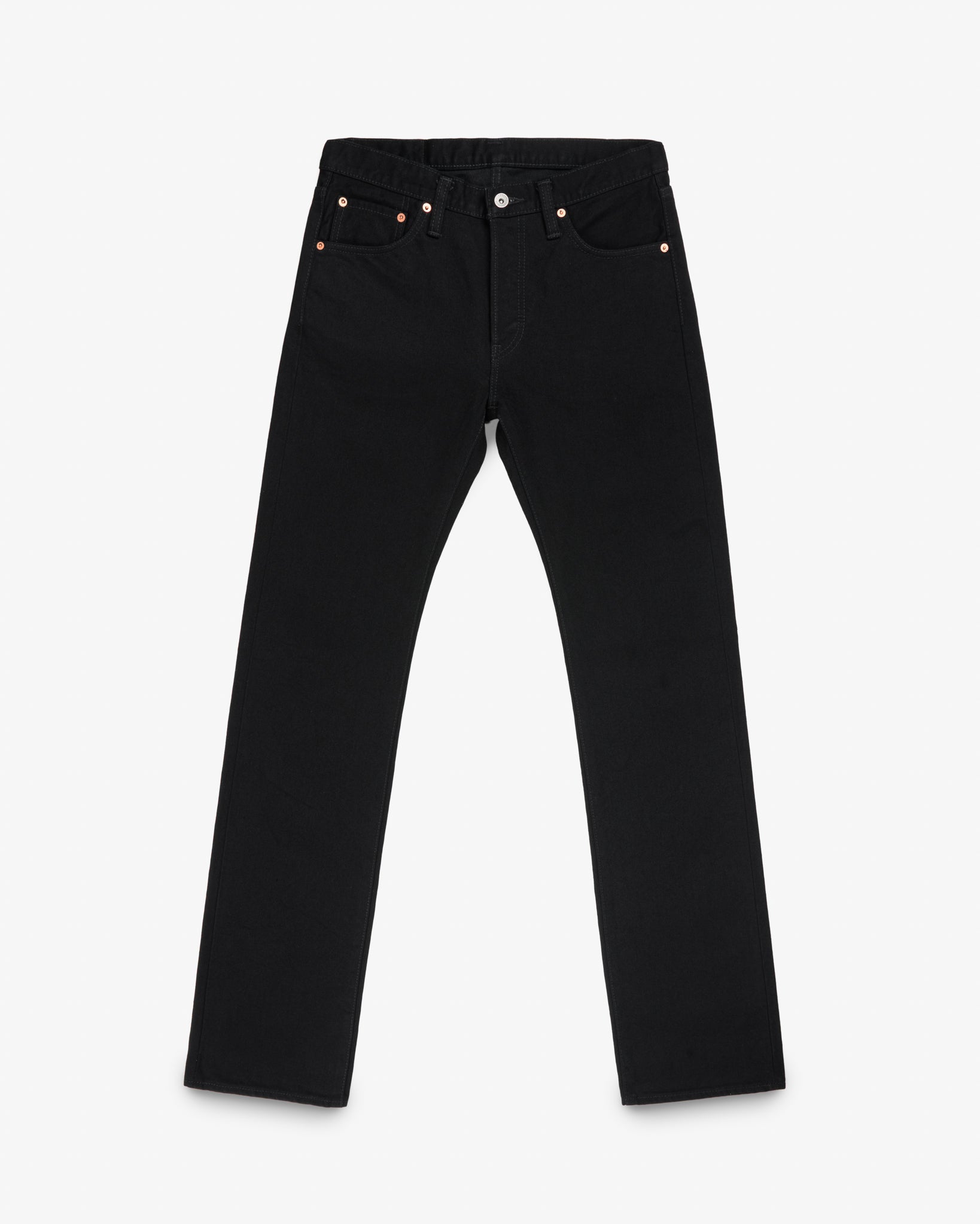 14oz Selvedge Denim Slim Straight Cut Jeans - Black/Black