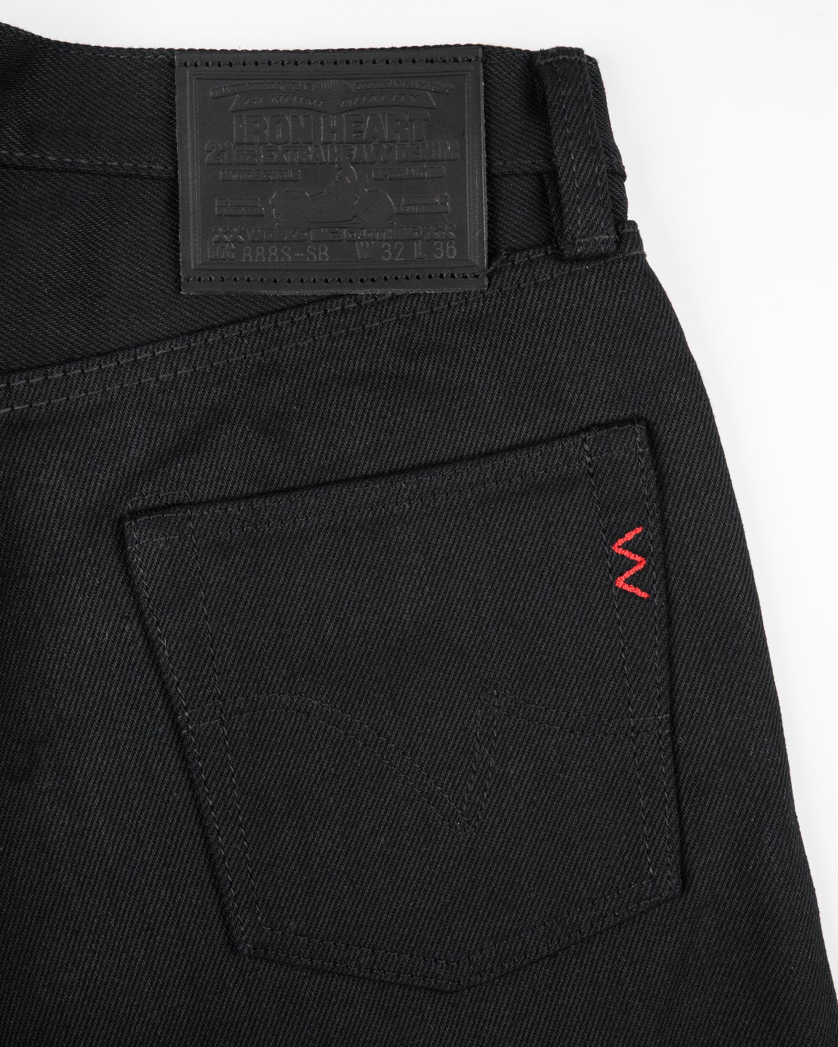 21oz Selvedge Denim Medium/High Rise Tapered Cut - Superblack Non