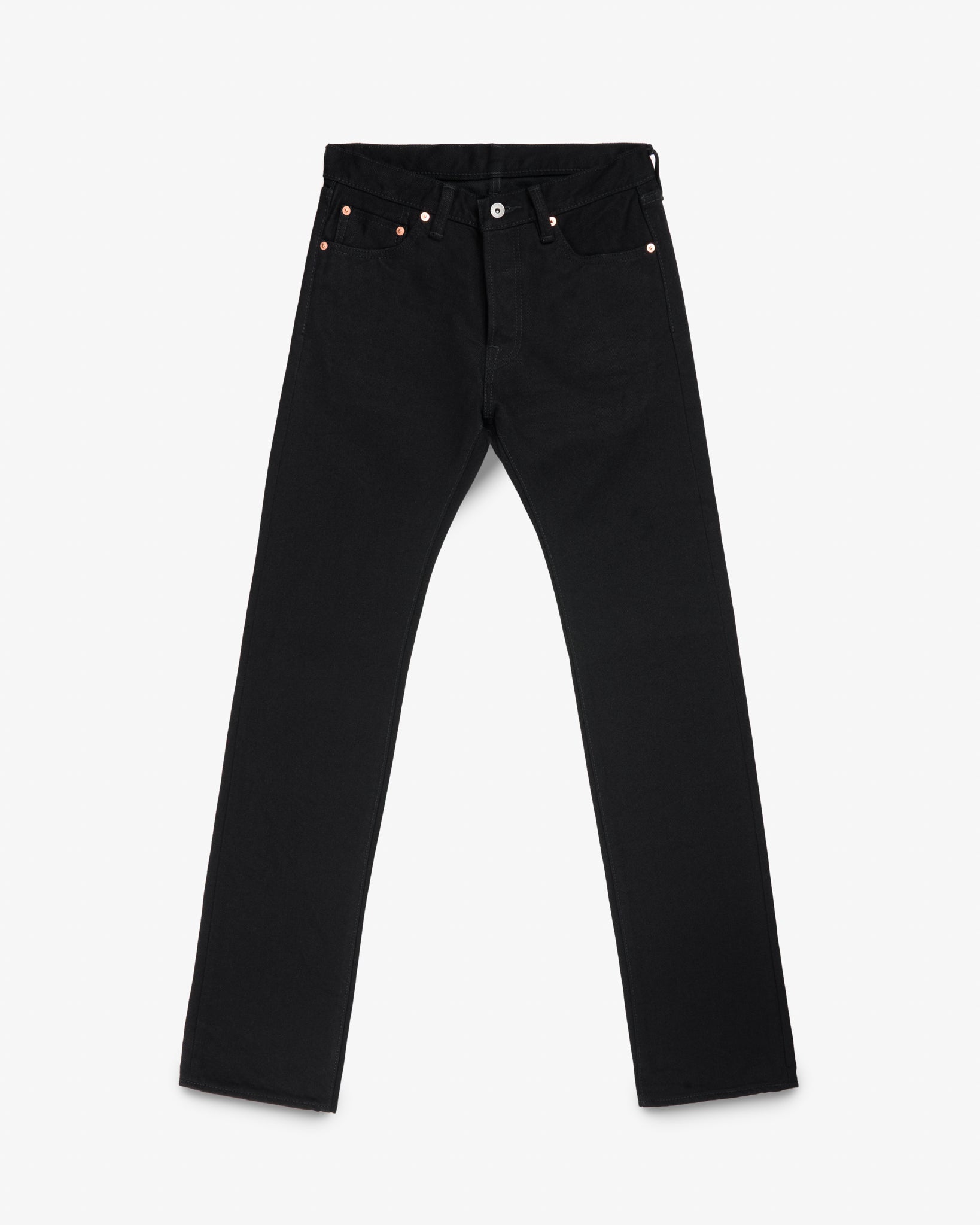 21oz Selvedge Denim Slim Straight Cut Jeans -  Superblack (Fades To Grey)