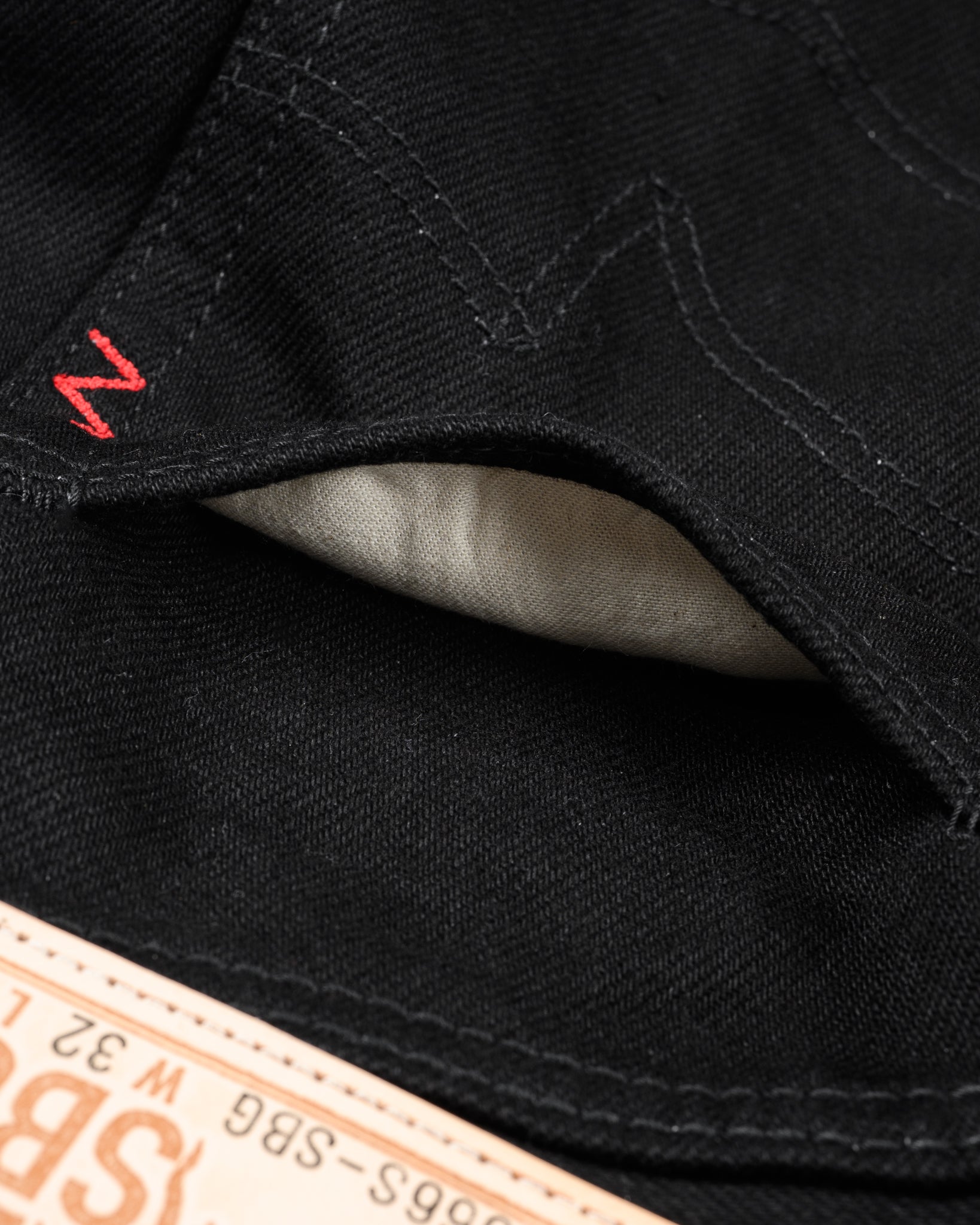 21oz Selvedge Denim Slim Straight Cut Jeans - Superblack