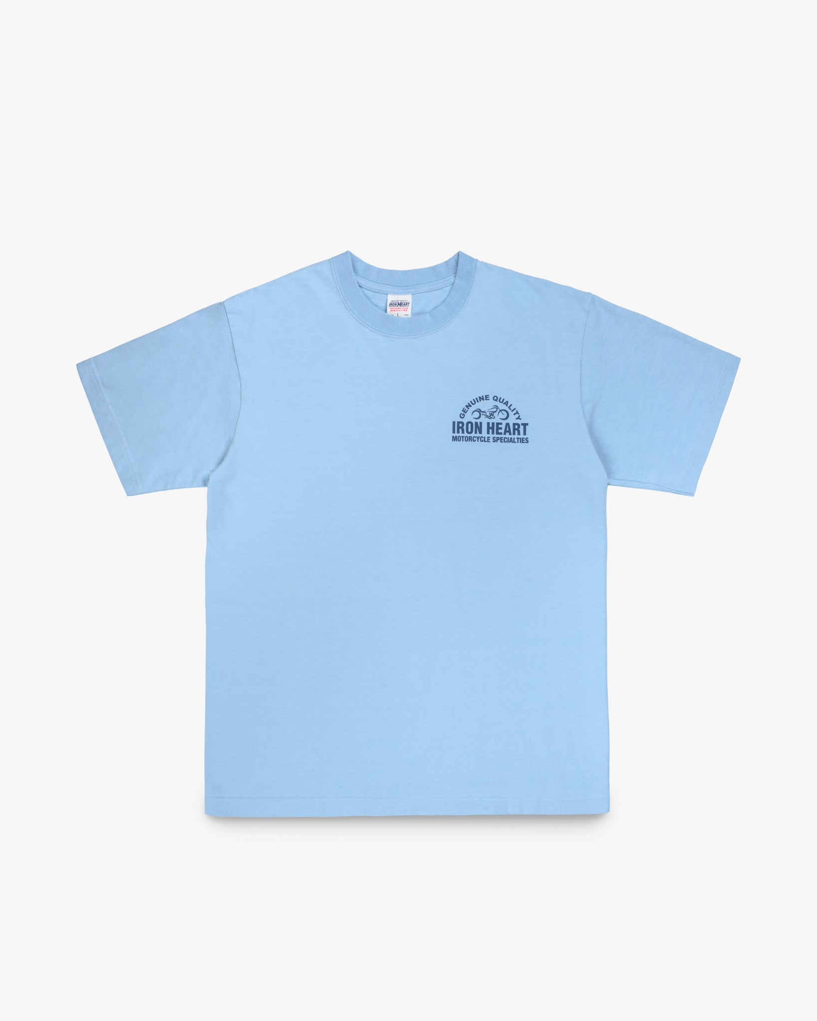 7.5oz Printed Loopwheel Crew Neck T-Shirt - Sax Blue
