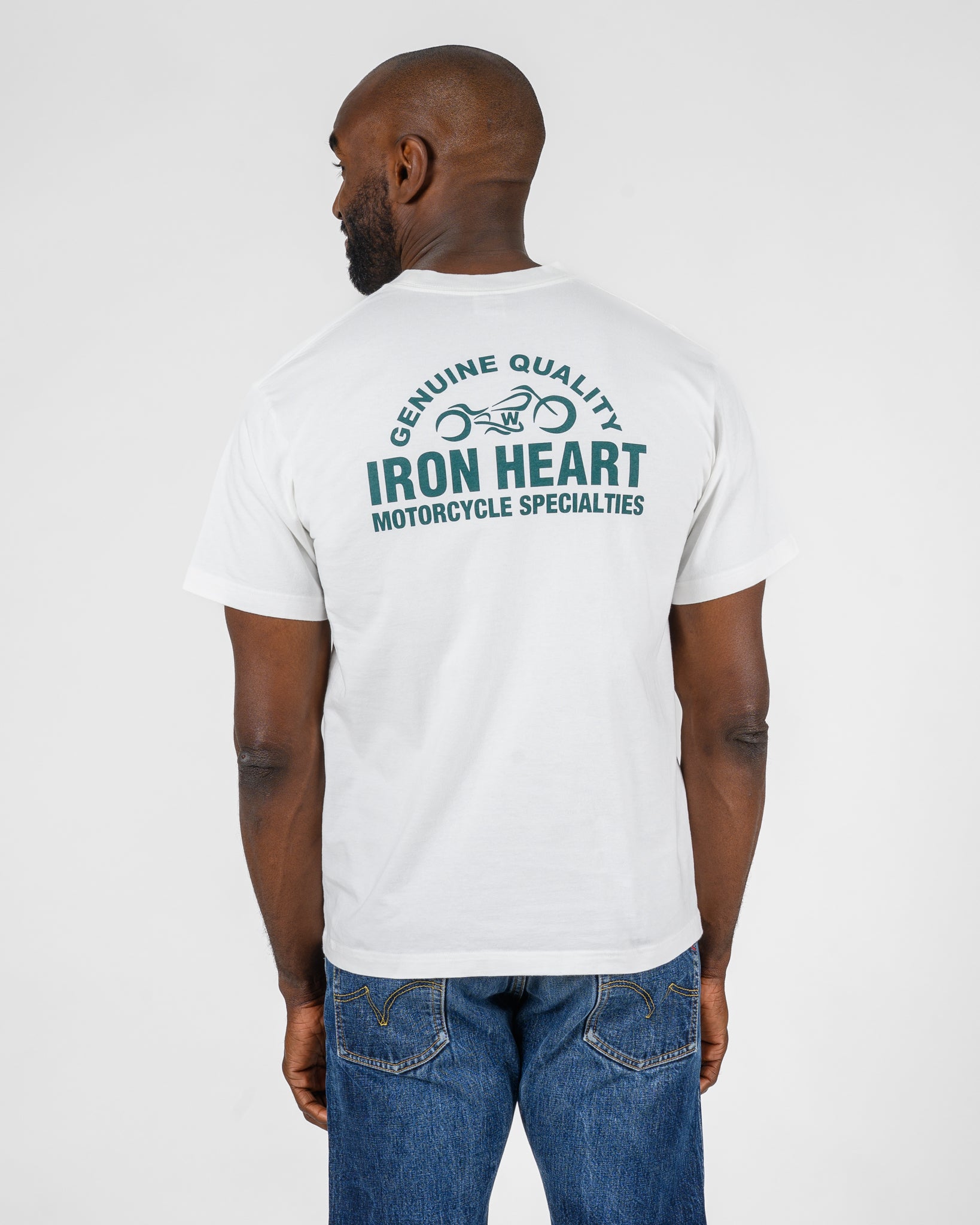 7.5oz Printed Loopwheel Crew Neck T-Shirt - White