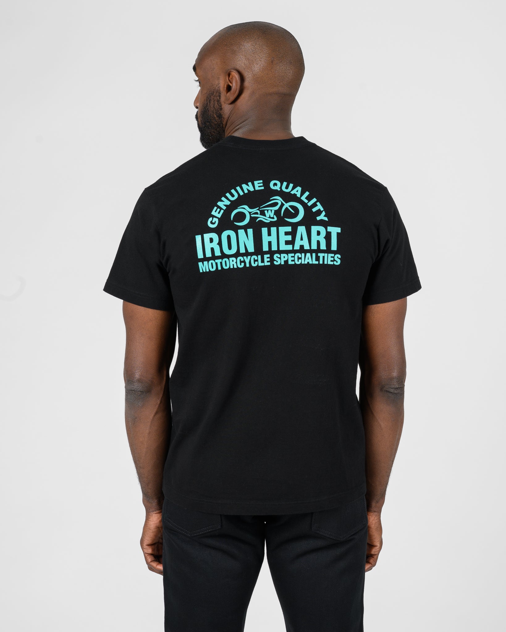 7.5oz Printed Loopwheel Crew Neck T-Shirt - Black