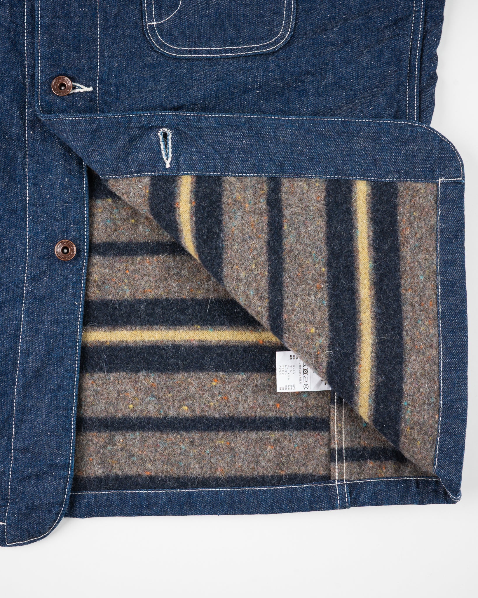 10oz Selvedge Denim Blanket Lined Chore Jacket - Indigo – Iron Heart