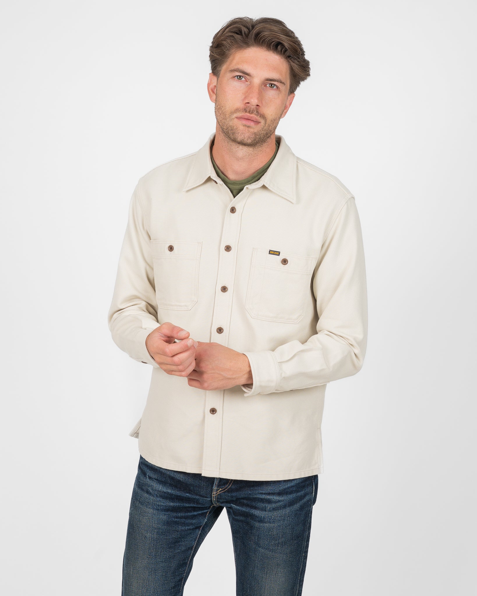 13oz Oxford Cloth Work Overshirt - Ivory