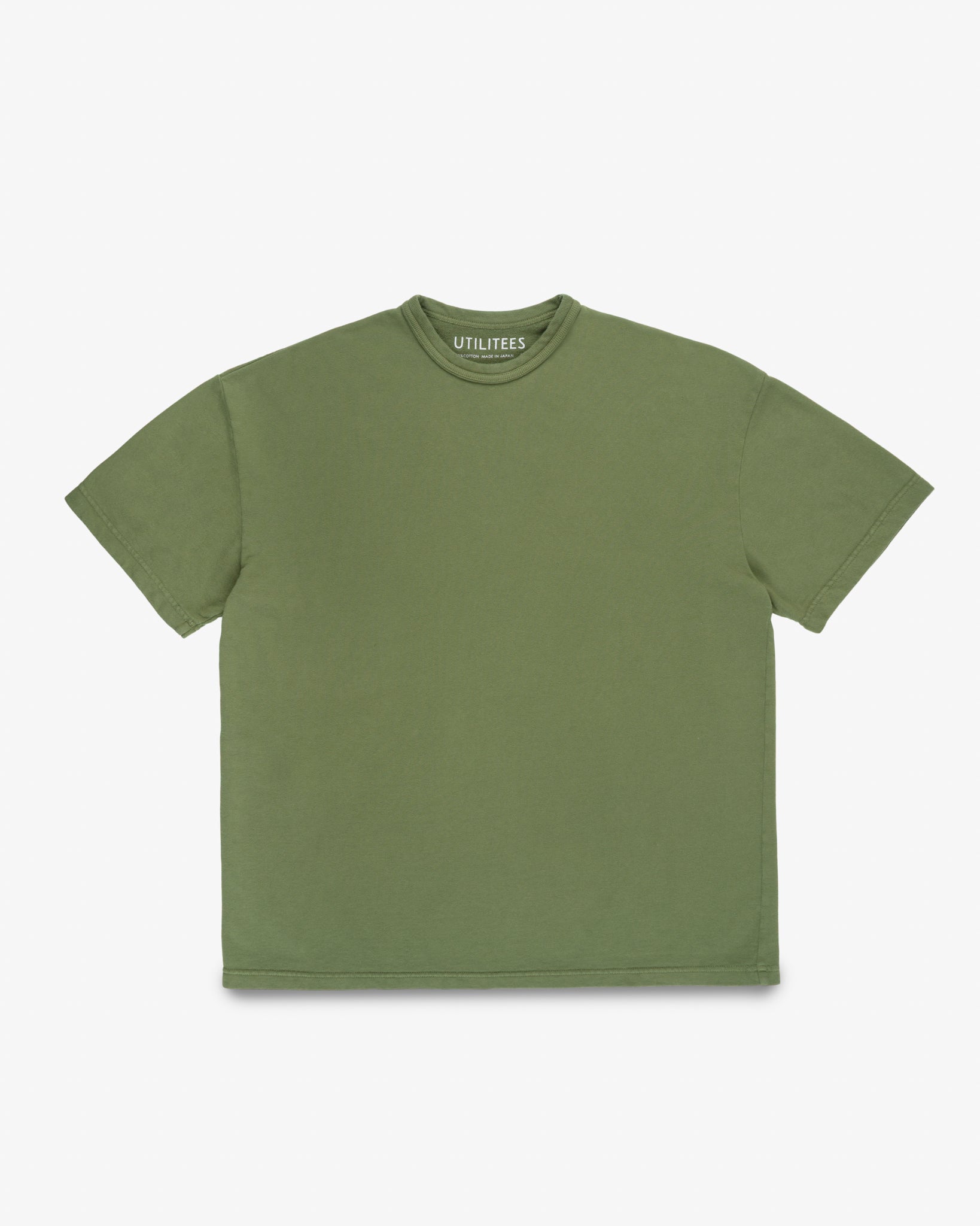 UTILITEES - 10oz Mini Fleece Crew Neck T-Shirt - Olive