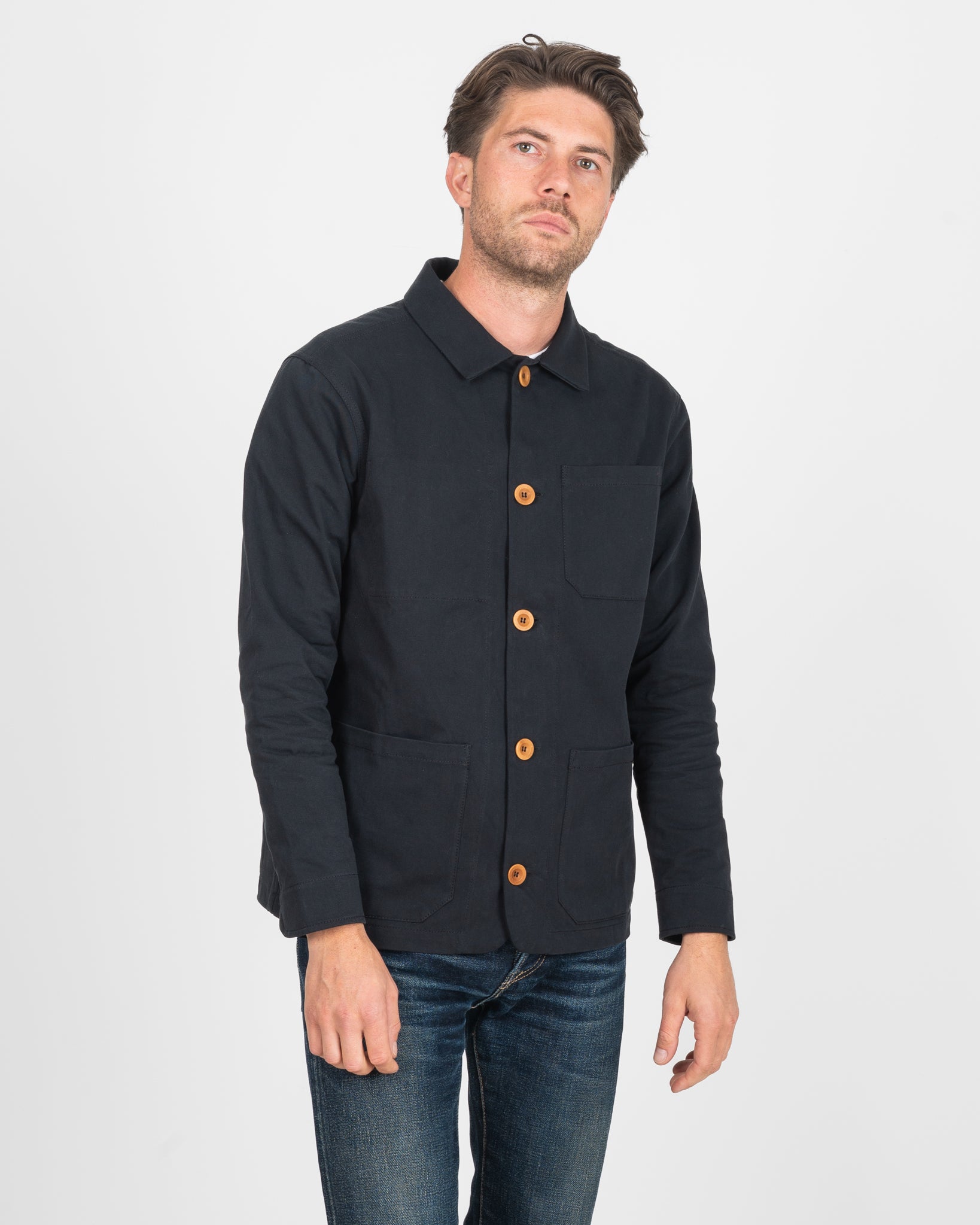 STF 8oz Brushed Twill Chore Jacket - Black
