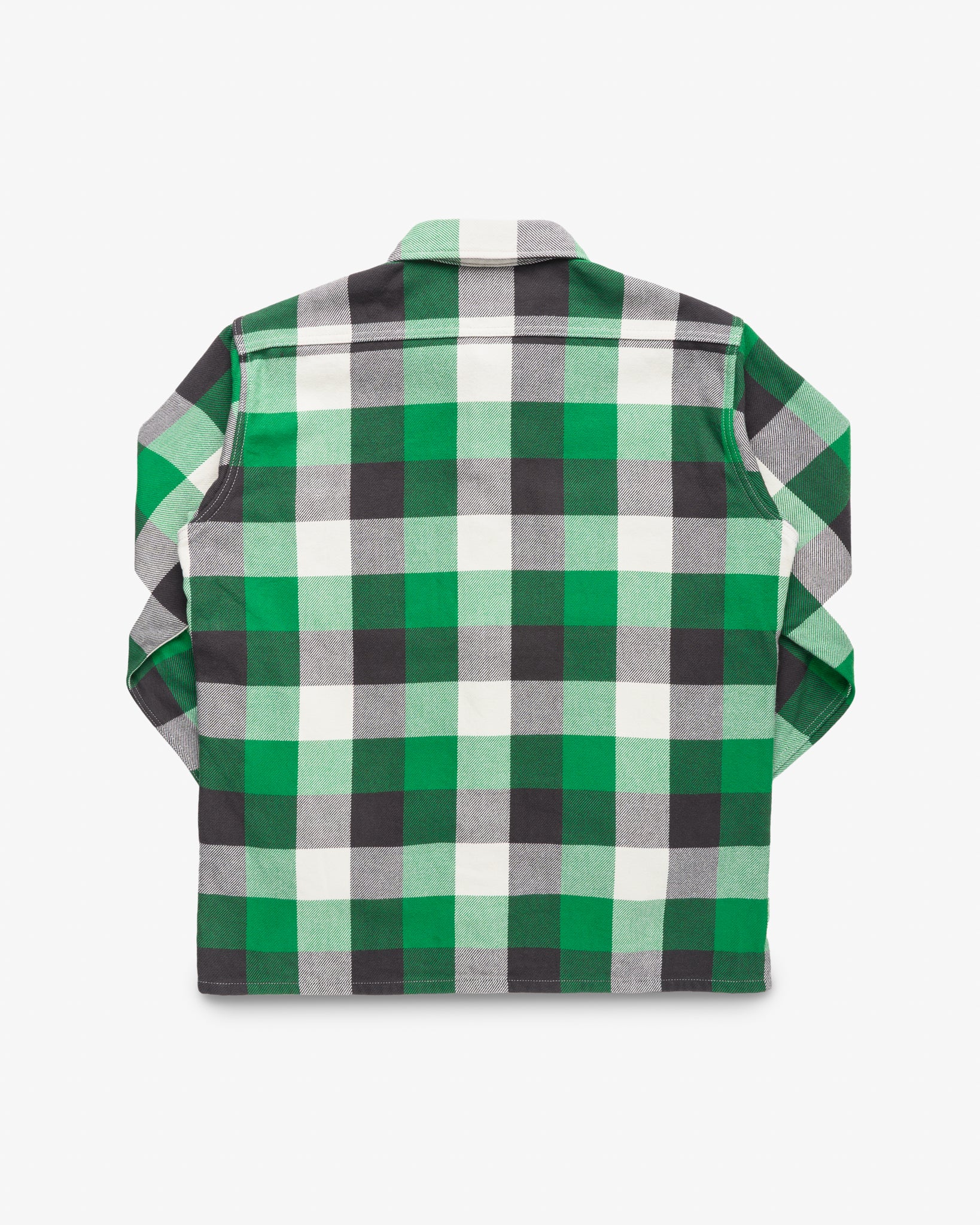 Ultra Heavy Flannel Vintage Check Work Overshirt - Green