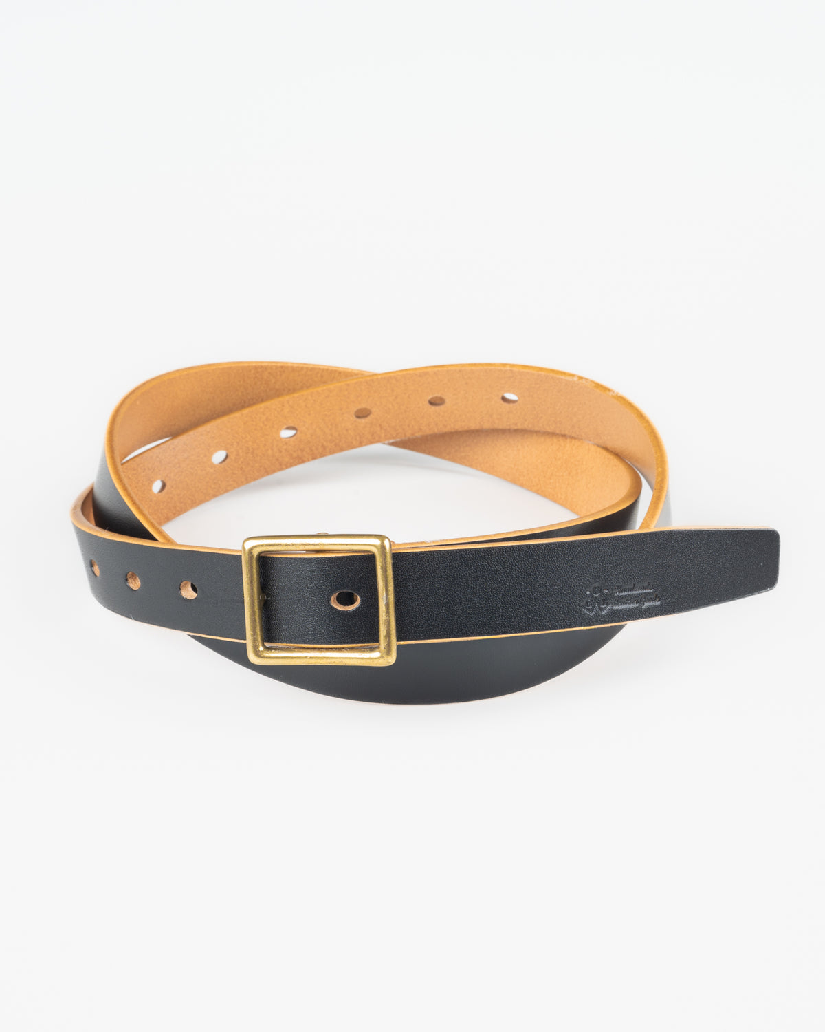 OGL Obbies Square Buckle Leather Belt Hand Dyed