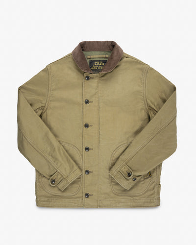 12oz Whipcord Lightweight N1 Deck Jacket - Khaki
