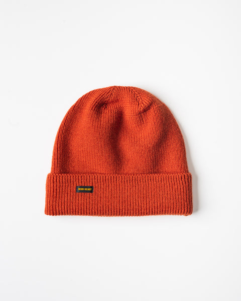 100% Wool Ribbed Beanie - Orange – Iron Heart