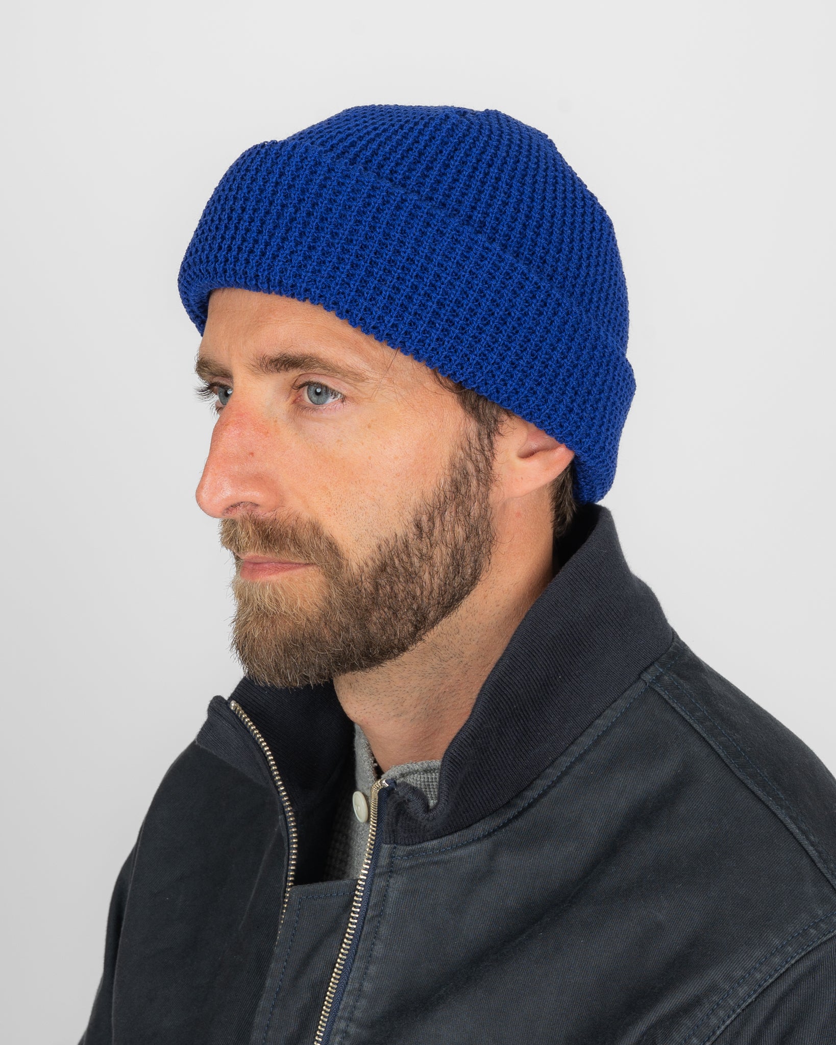 ROTOTO - Cotton Waffle Knit Watch Cap - Royal Blue