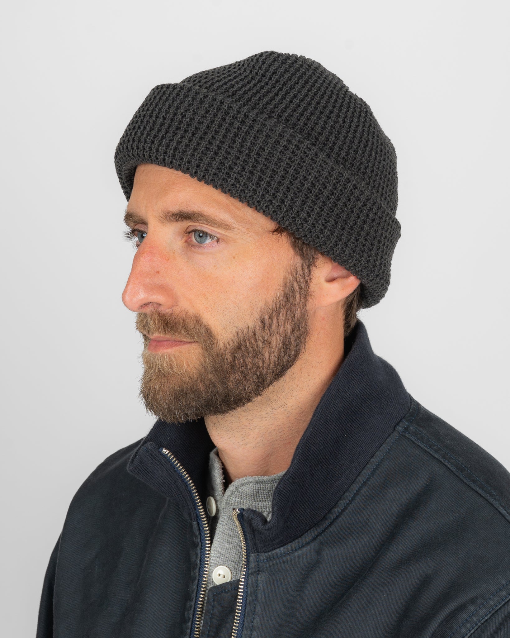 ROTOTO - Cotton Waffle Knit Watch Cap - Charcoal