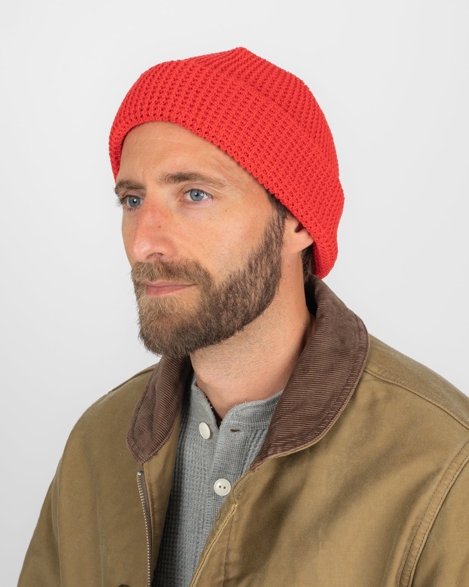 ROTOTO - Cotton Waffle Knit Watch Cap - Red
