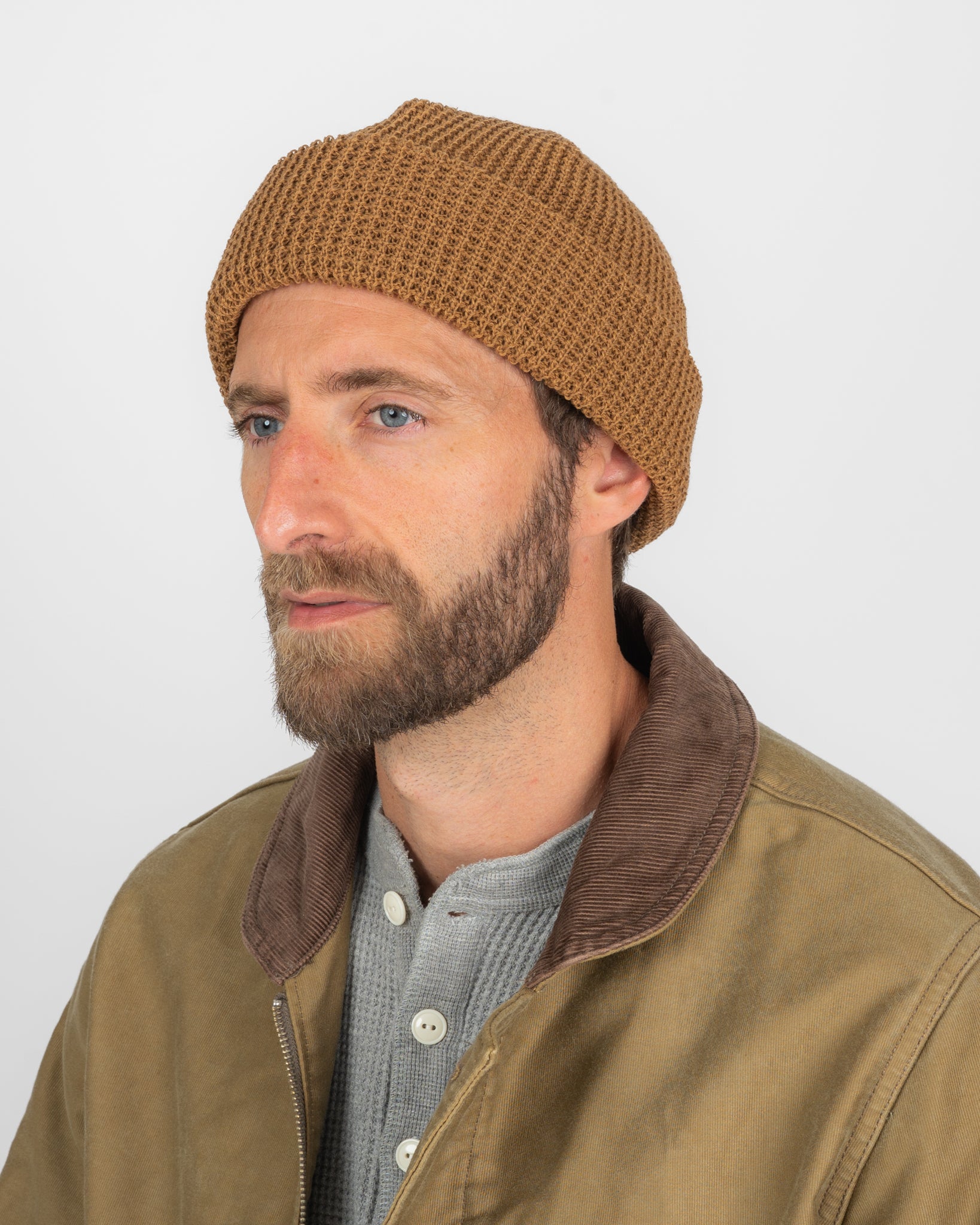 ROTOTO - Cotton Waffle Knit Watch Cap - Tan