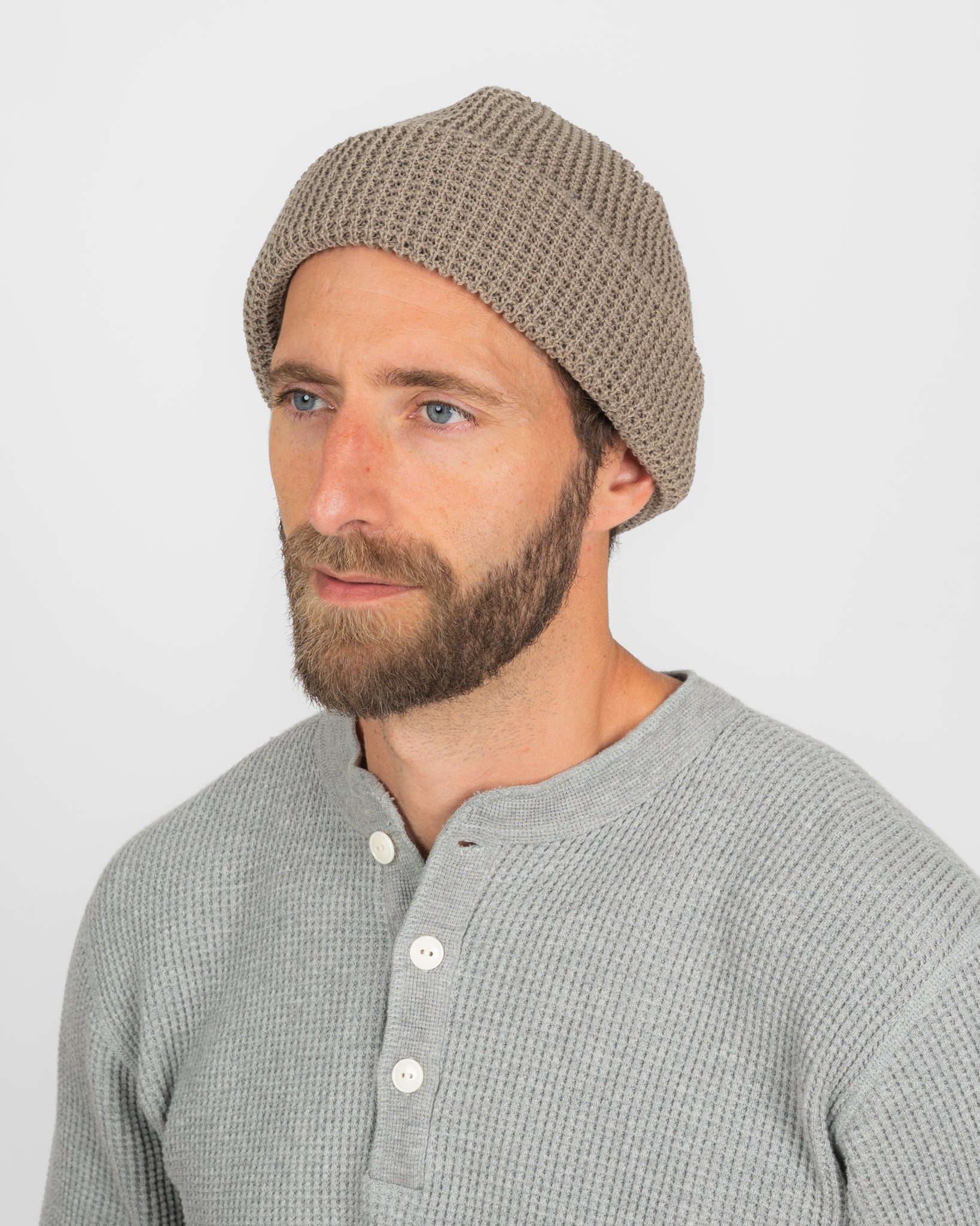 ROTOTO - Cotton Waffle Knit Watch Cap - Grey