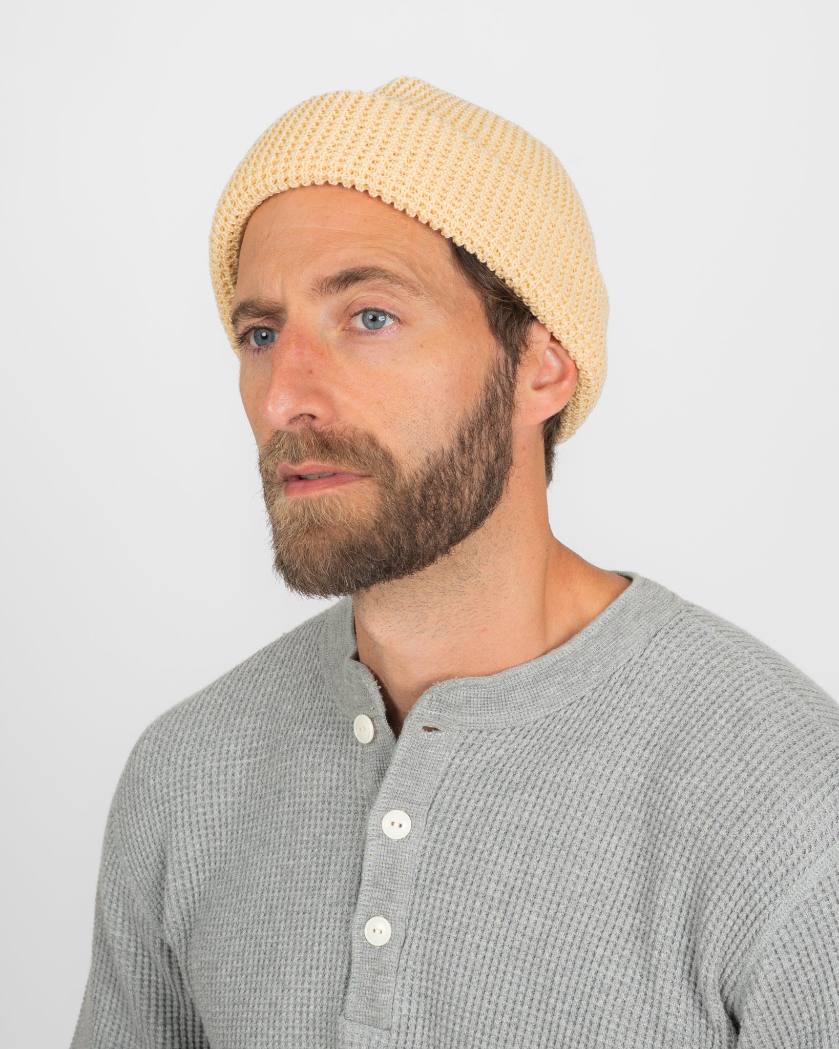 ROTOTO - Cotton Waffle Knit Watch Cap - Raw Beige