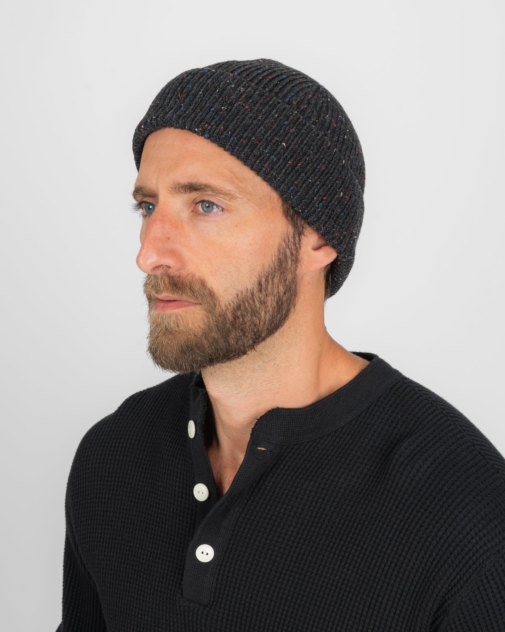 ROTOTO - Nep Wool Seamless Beanie - Charcoal