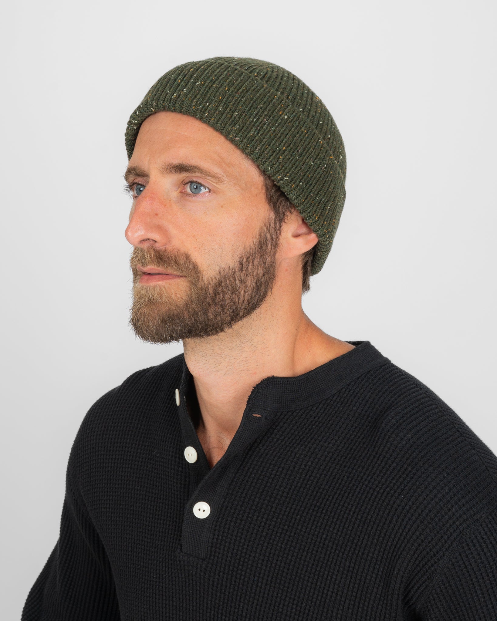 ROTOTO - Nep Wool Seamless Beanie - Olive