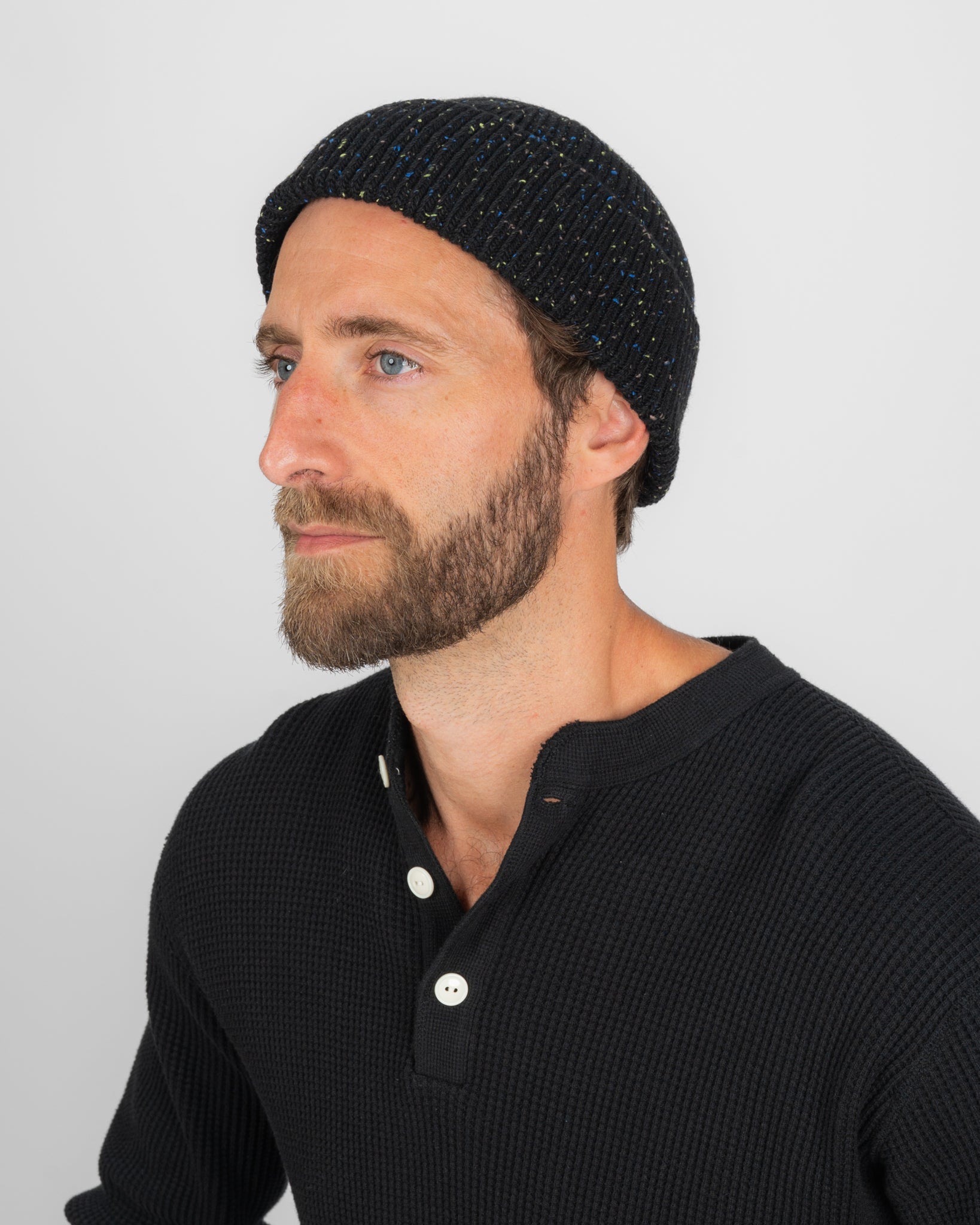 ROTOTO - Nep Wool Seamless Beanie - Black