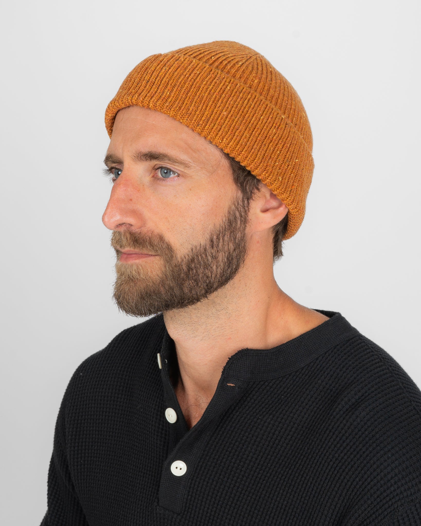 ROTOTO - Nep Wool Seamless Beanie - Orange