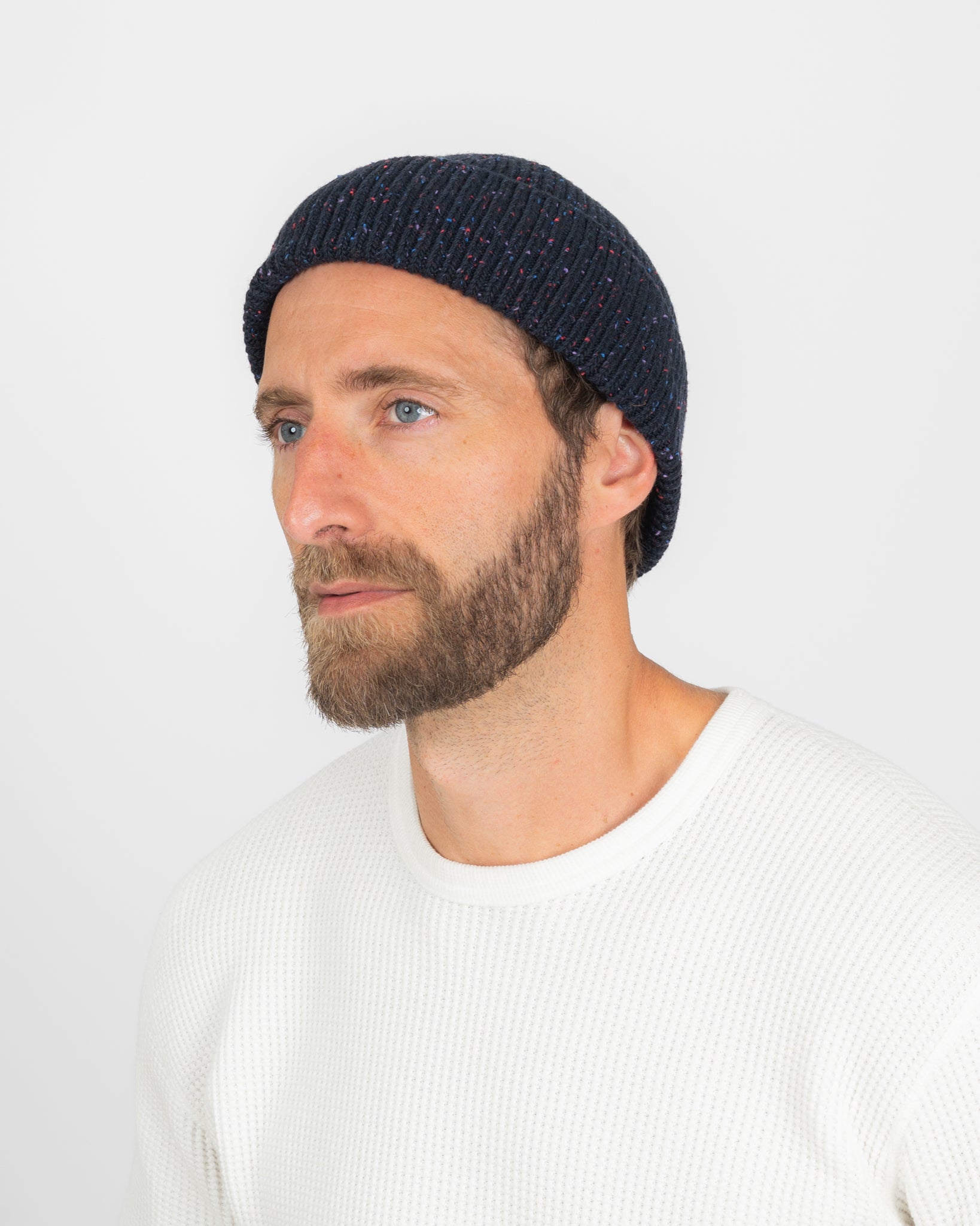 ROTOTO - Nep Wool Seamless Beanie - Navy