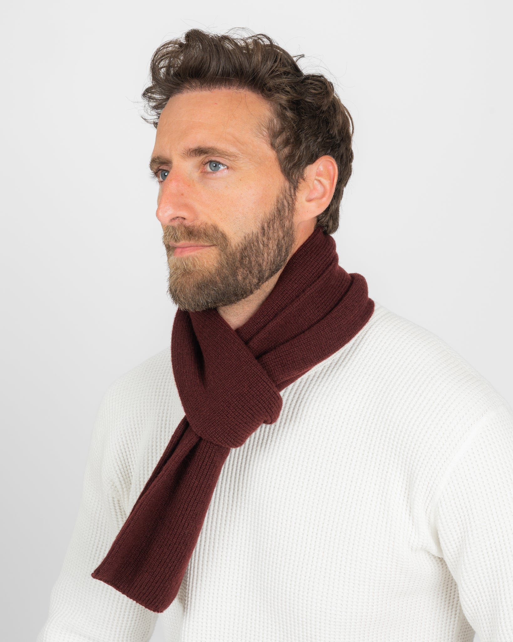 ROTOTO - Merino Lambswool Scarf - Dark Bordeaux