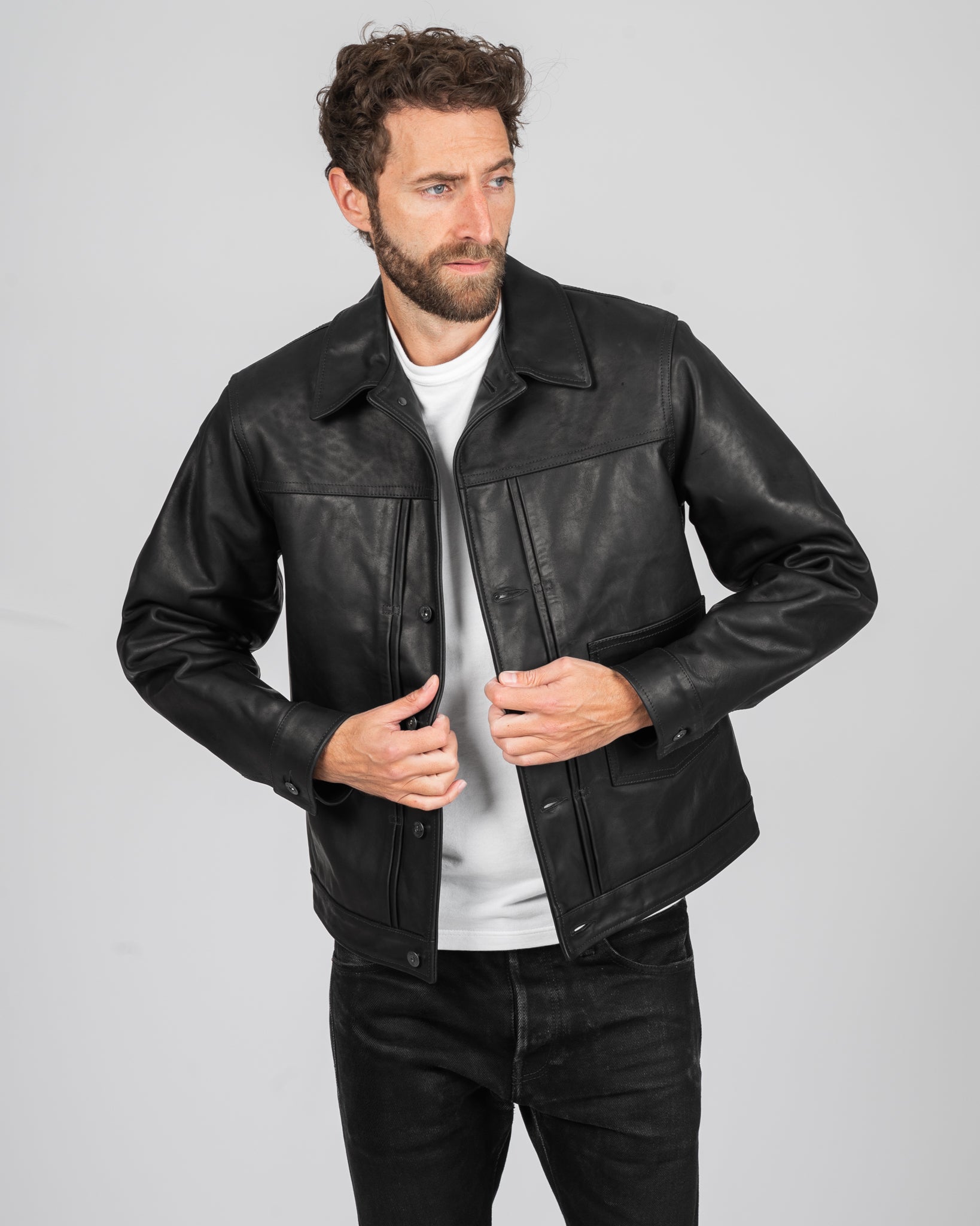 Iron Heart x Simmons Bilt Prairie Horsehide Type I Jacket - Black