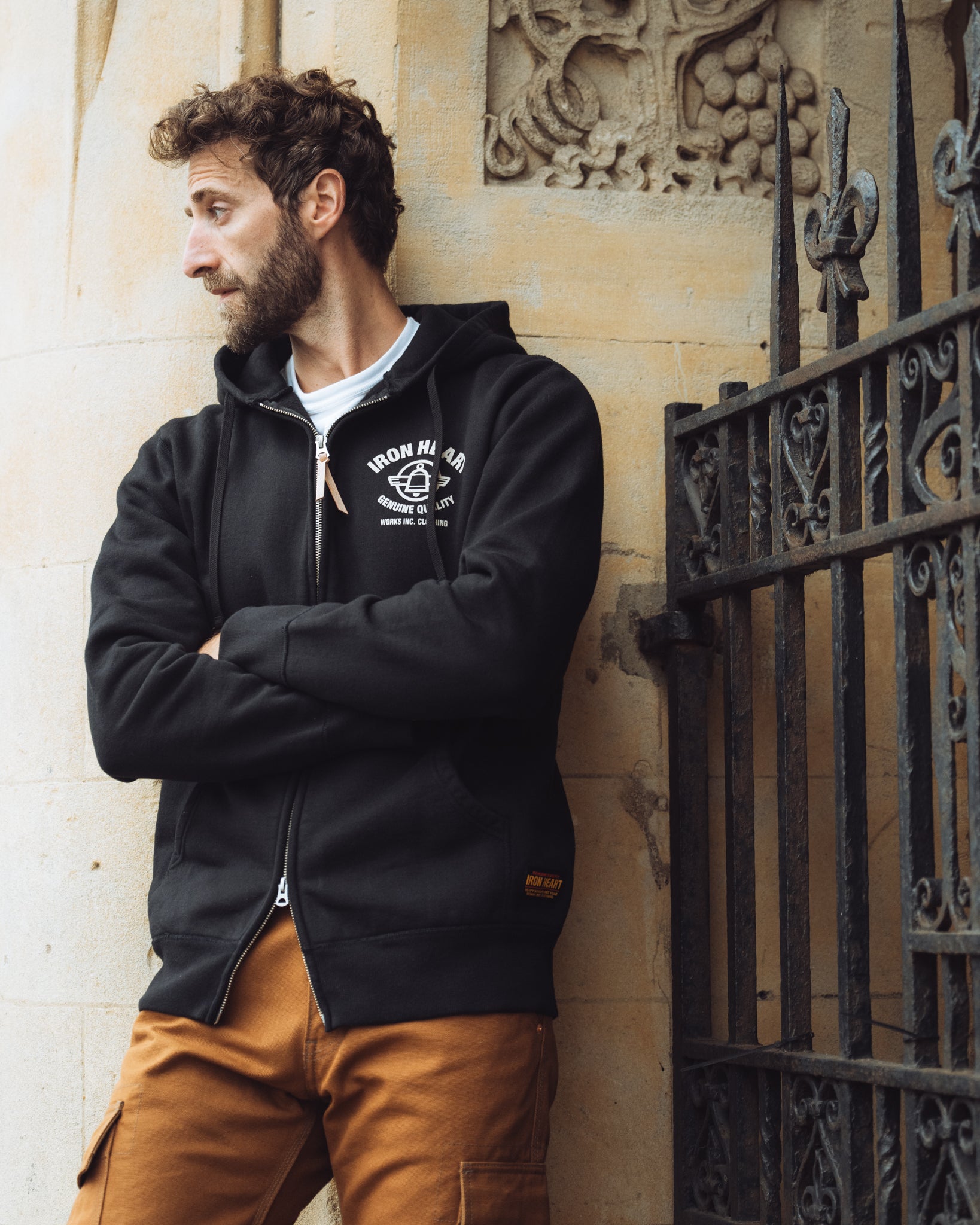 Printed 14oz Ultra Heavyweight Loopwheel Cotton Zippered Hoodie