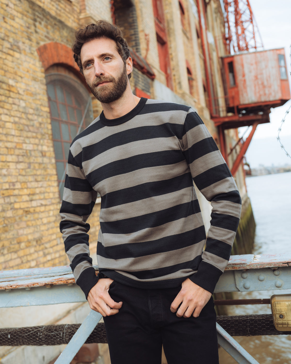Iron Heart Super Heavy Knitted Cotton Long Sleeved Sweater - Grey 