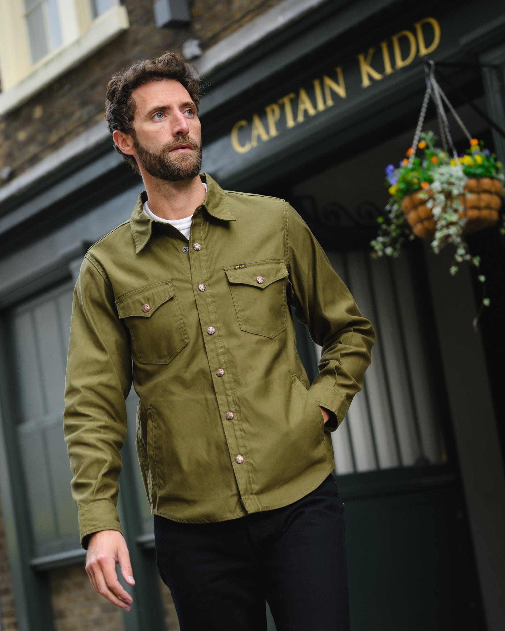 8oz Military Whipcord CPO Shirt - Olive – Iron Heart