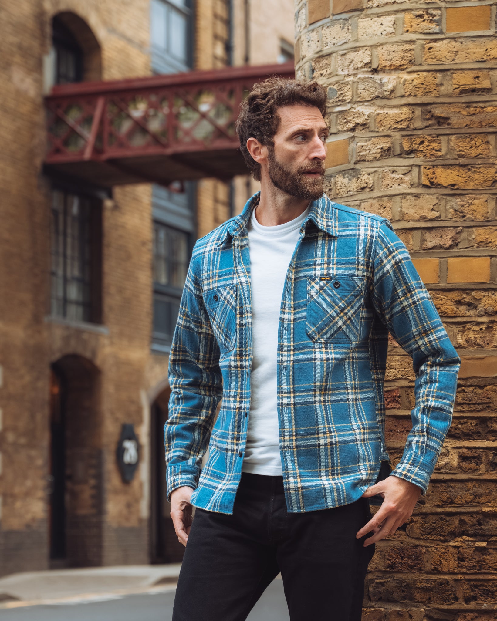 Ultra Heavy Flannel American Check Work Shirt - Blue – Iron Heart Ultra Heavy Flannel American Check Work Shirt - Blue – Iron Heart