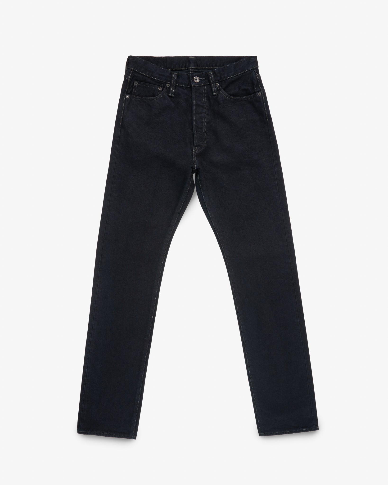 14oz Selvedge Denim Relaxed Tapered Cut Jeans - Indigo Overdyed Black