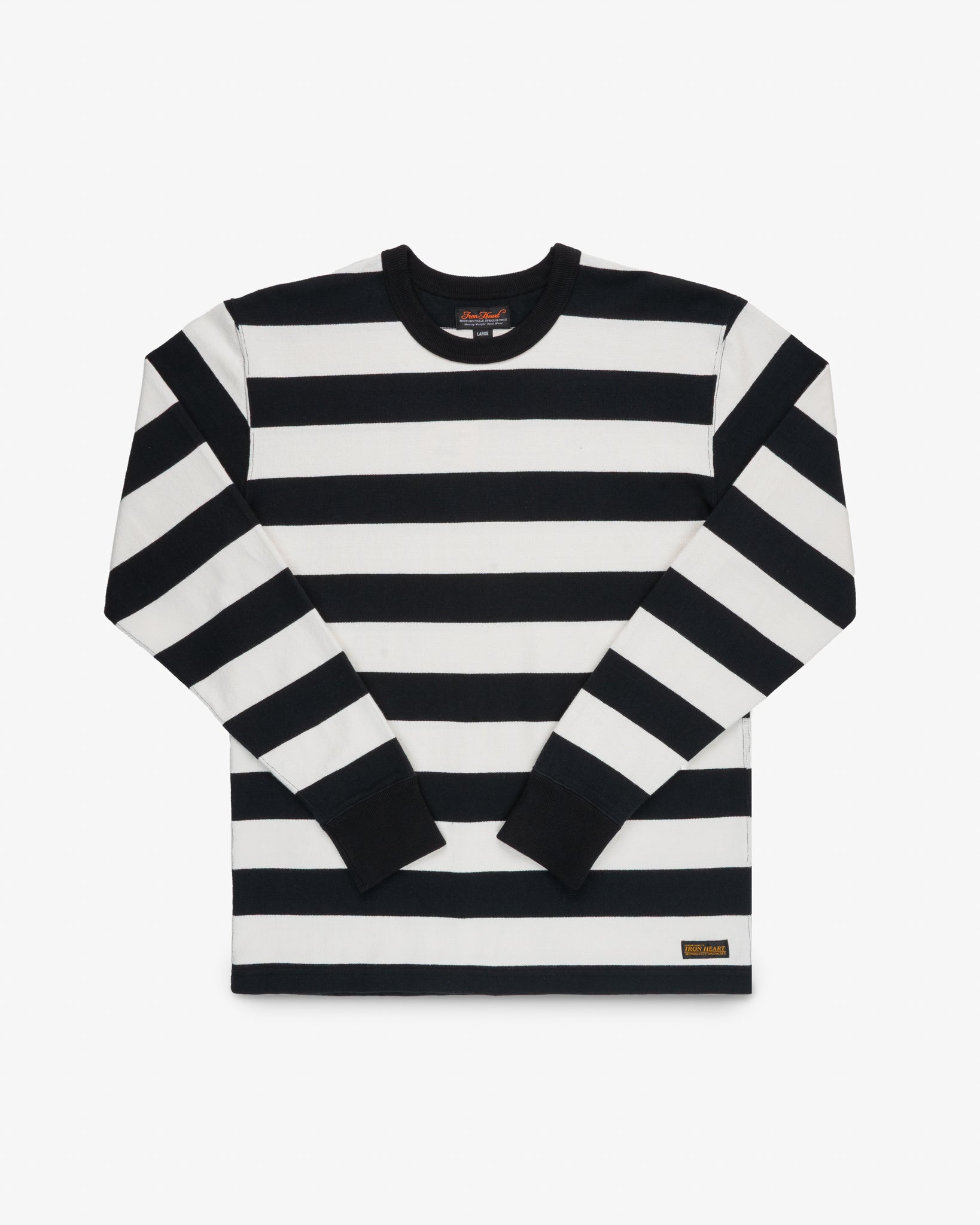 11oz Cotton Knit Long-Sleeved Sweater - Black/White