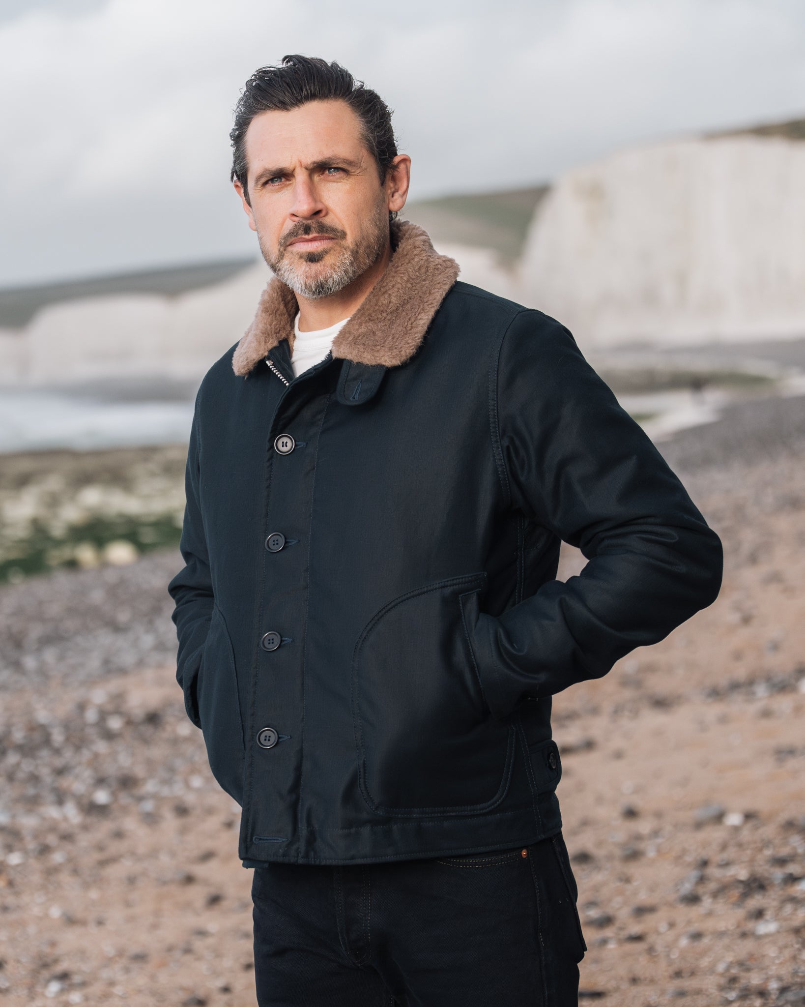 Whipcord N1 Deck Jacket - Navy – Iron Heart