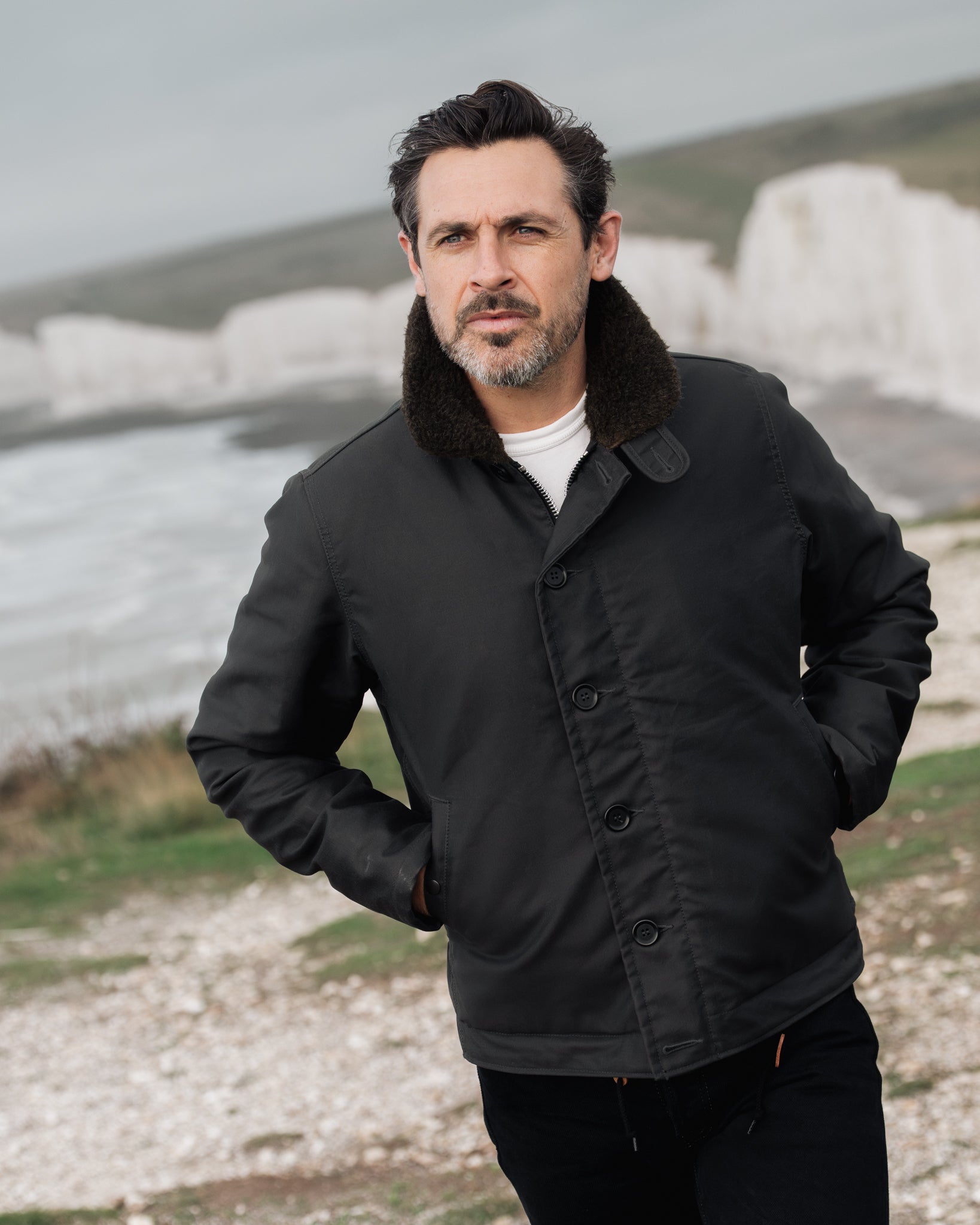 Oiled Whipcord N1 Deck Jacket - Black – Iron Heart